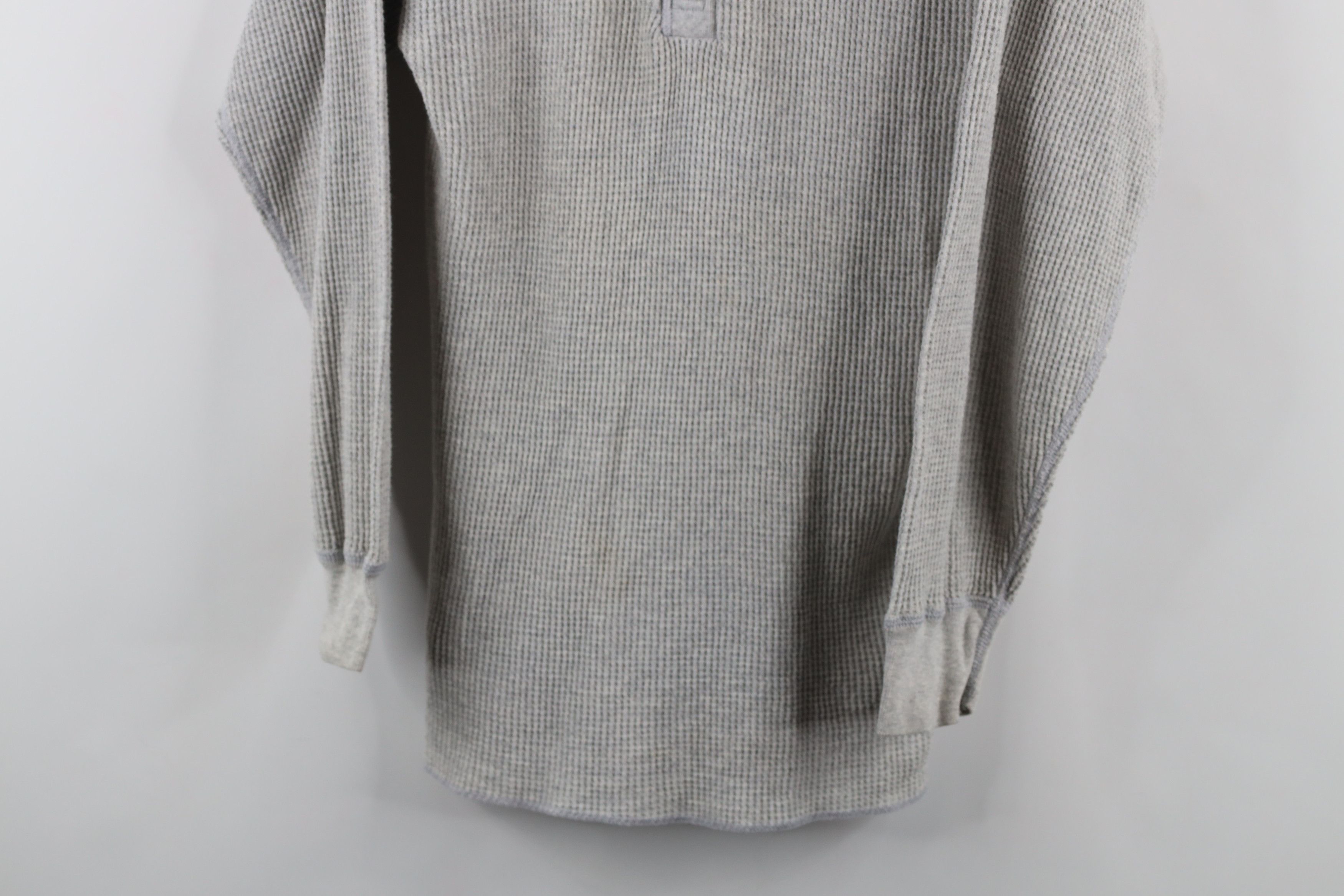 Hanes Vintage 90s Hanes Waffle Knit Henley T-Shirt Heather Gray Size US L / EU 52-54 / 3 - 3 Thumbnail