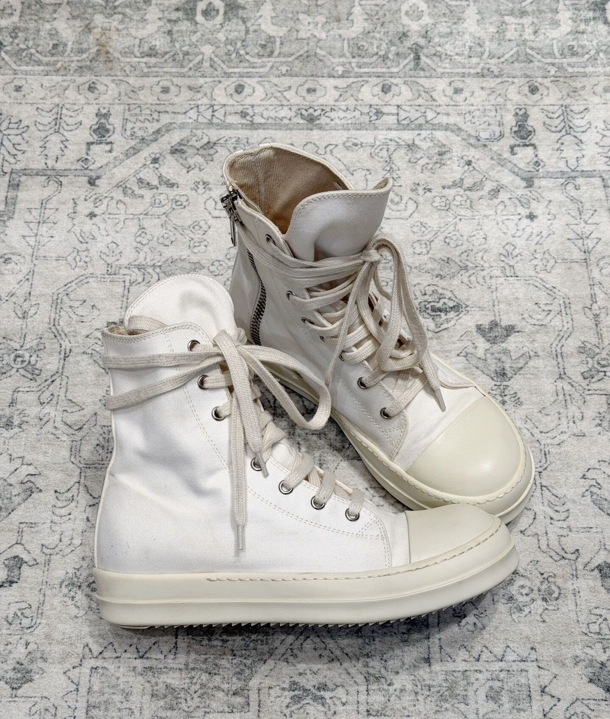 Rick Owens Rick Owens x Converse milk white canvas sneakers Size US 7 / IT 37 - 3 Thumbnail