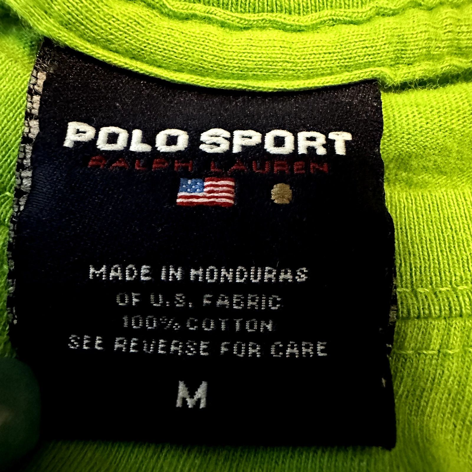 Polo Ralph Lauren VTG Polo Sport Ralph Lauren Classic Fit T-Shirt Neon Green M Size US M / EU 48-50 / 2 - 4 Thumbnail