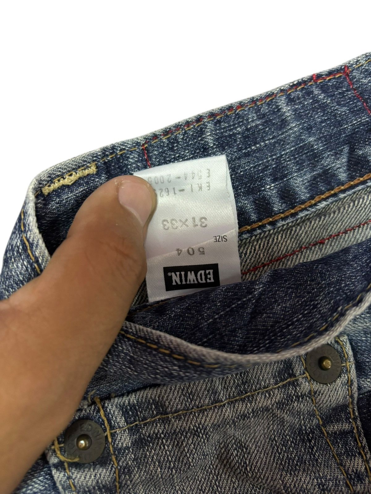 Edwin Vtg Edwin Japan 504 Distressed Jeans Size US 32 / EU 48 - 11 Thumbnail