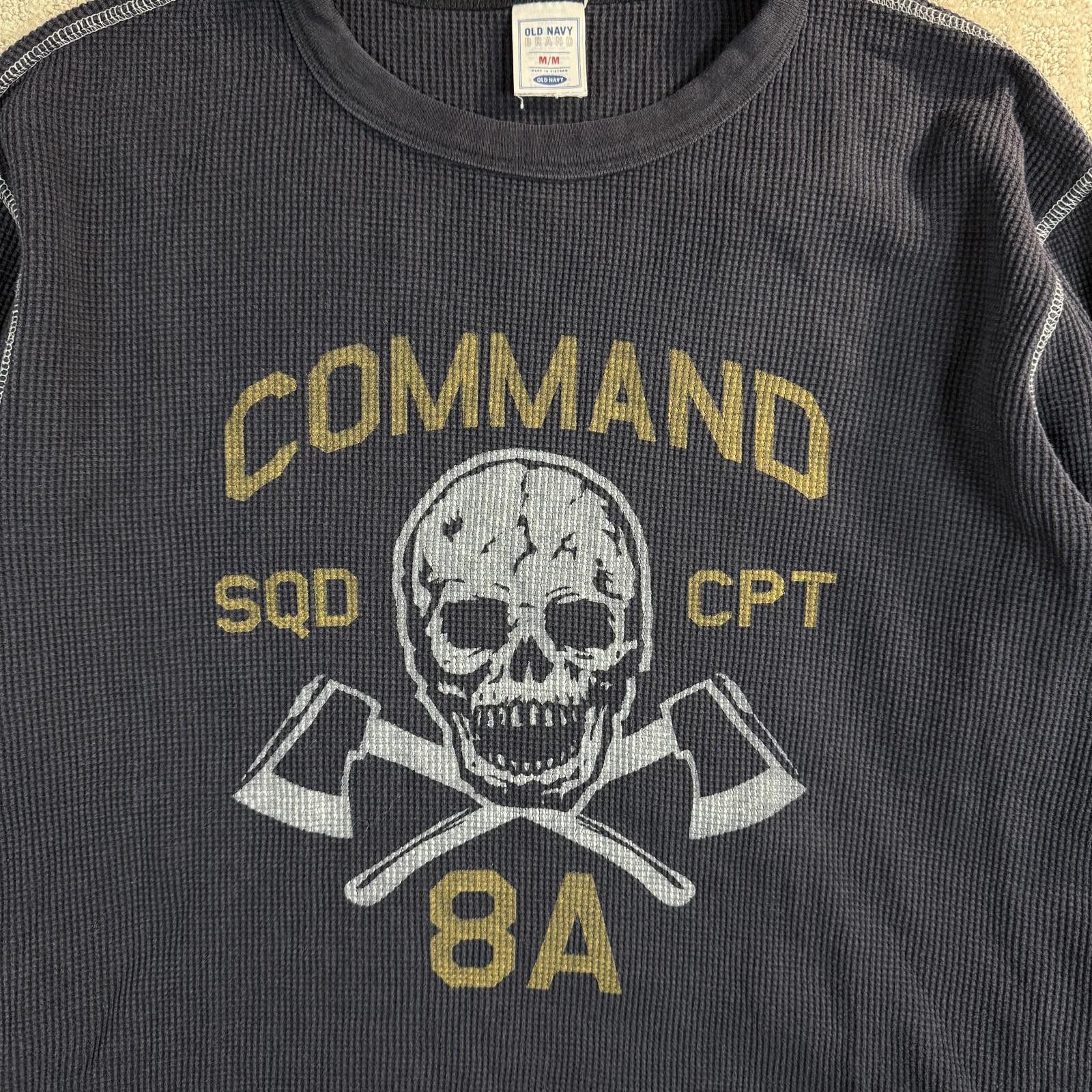 Old Navy Y2K Old Navy Skull Graphic Thermal Long Sleeve Shirt M Size US M / EU 48-50 / 2 - 2 Thumbnail