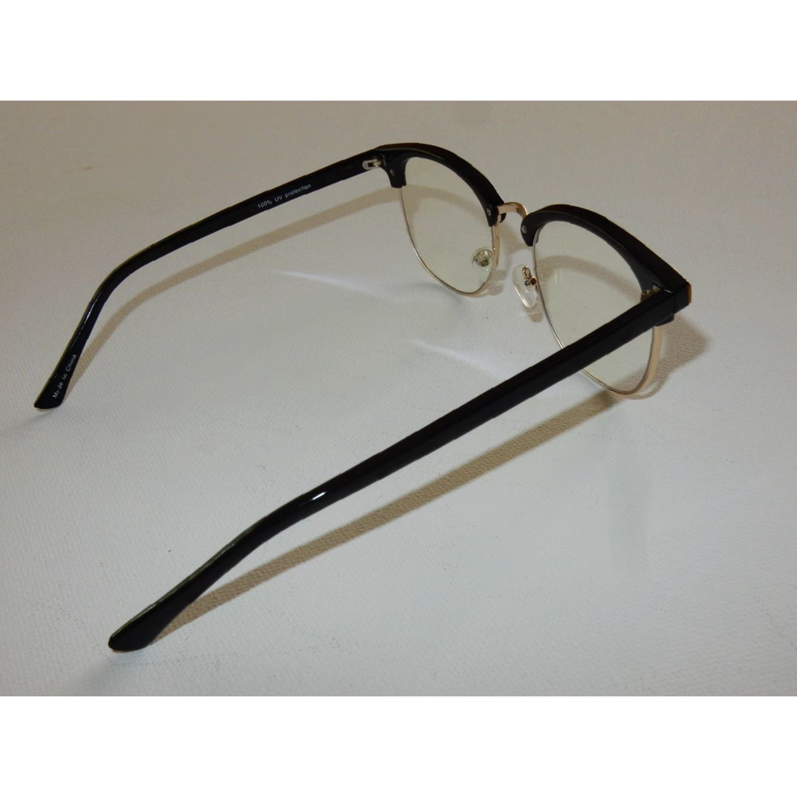 Express Express Unisex Adults Sunglasses Black Gold Clear 90s Accessories Size ONE SIZE - 3 Thumbnail