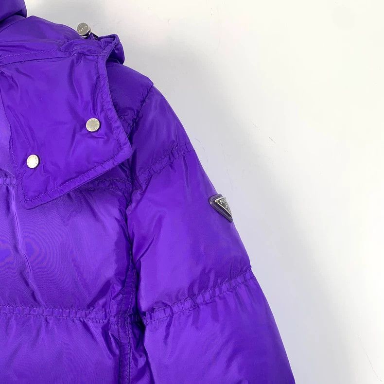 Prada Prada Purple triangle hooded zipper down jacket 2502-Nextar Size US XS / EU 42 / 0 - 3 Thumbnail