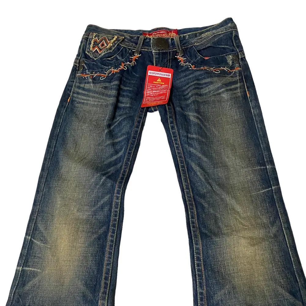 Japanese Brand Red Pepper Flared Ethnic Jeans Size US 27 - 2 Thumbnail