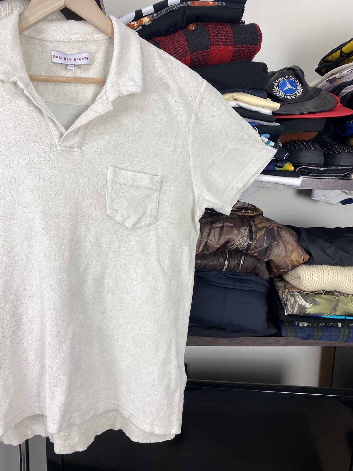 Orlebar Brown Terry Cotton White Polo Size US L / EU 52-54 / 3 - 4 Thumbnail