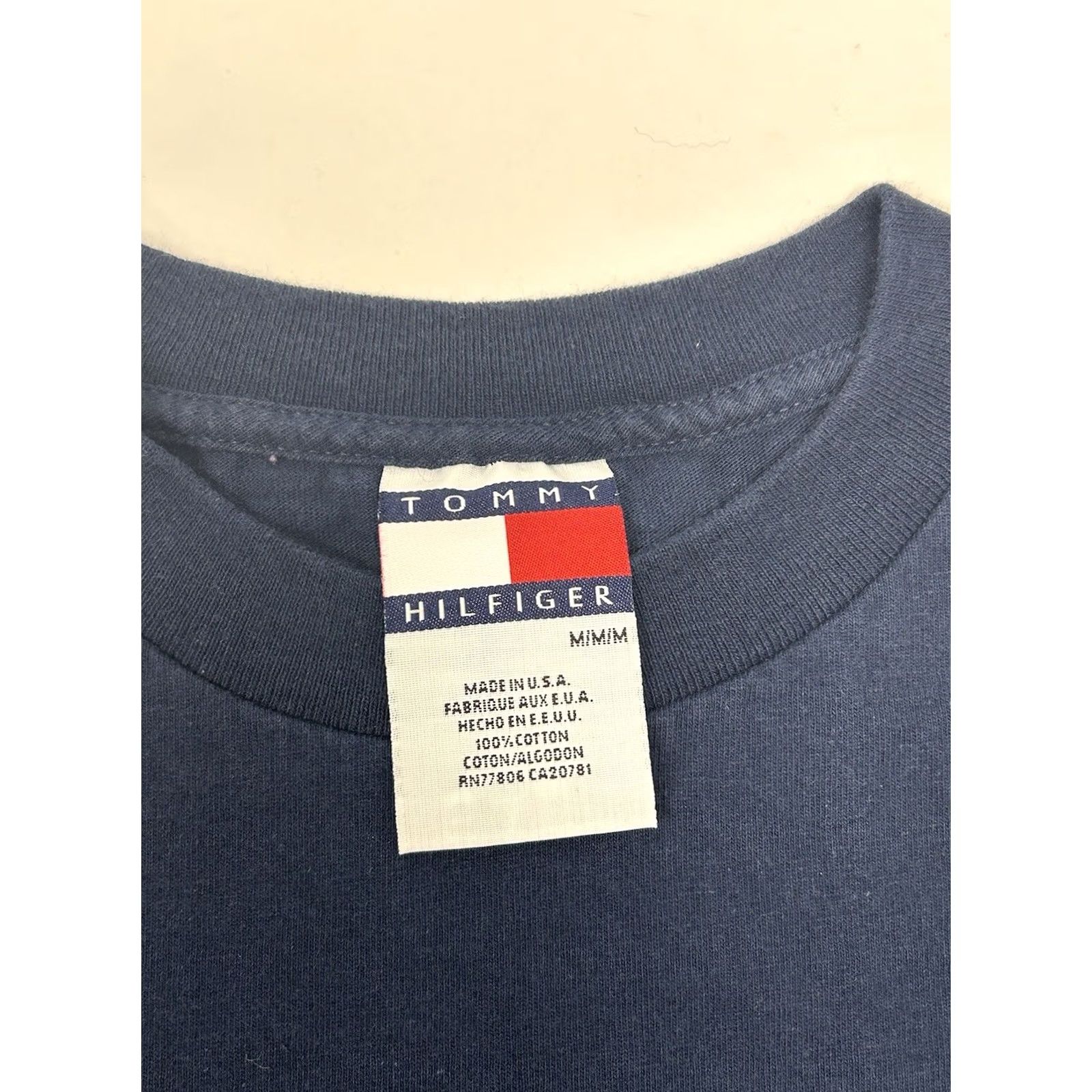 Tommy Hilfiger VINTAGE Tommy Hilfiger Freedom Jeans T Shirt Spell Out Navy Blue Medium USA 90s Size US M / EU 48-50 / 2 - 5 Thumbnail