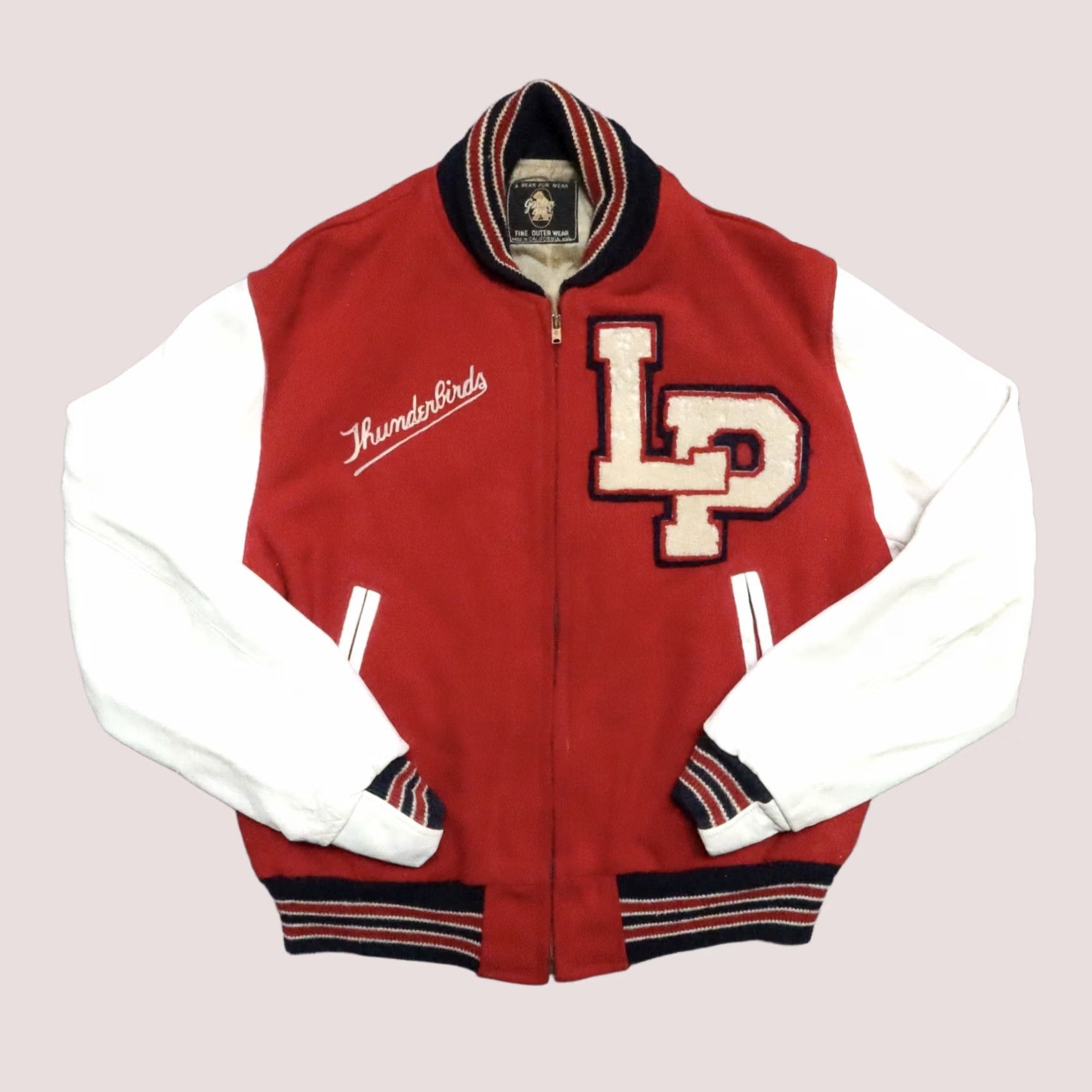 Golden Bear VINTAGE Golden Bear Leather Wool Varsity Jacket Mens L Red Size US L / EU 52-54 / 3 - 1 Thumbnail