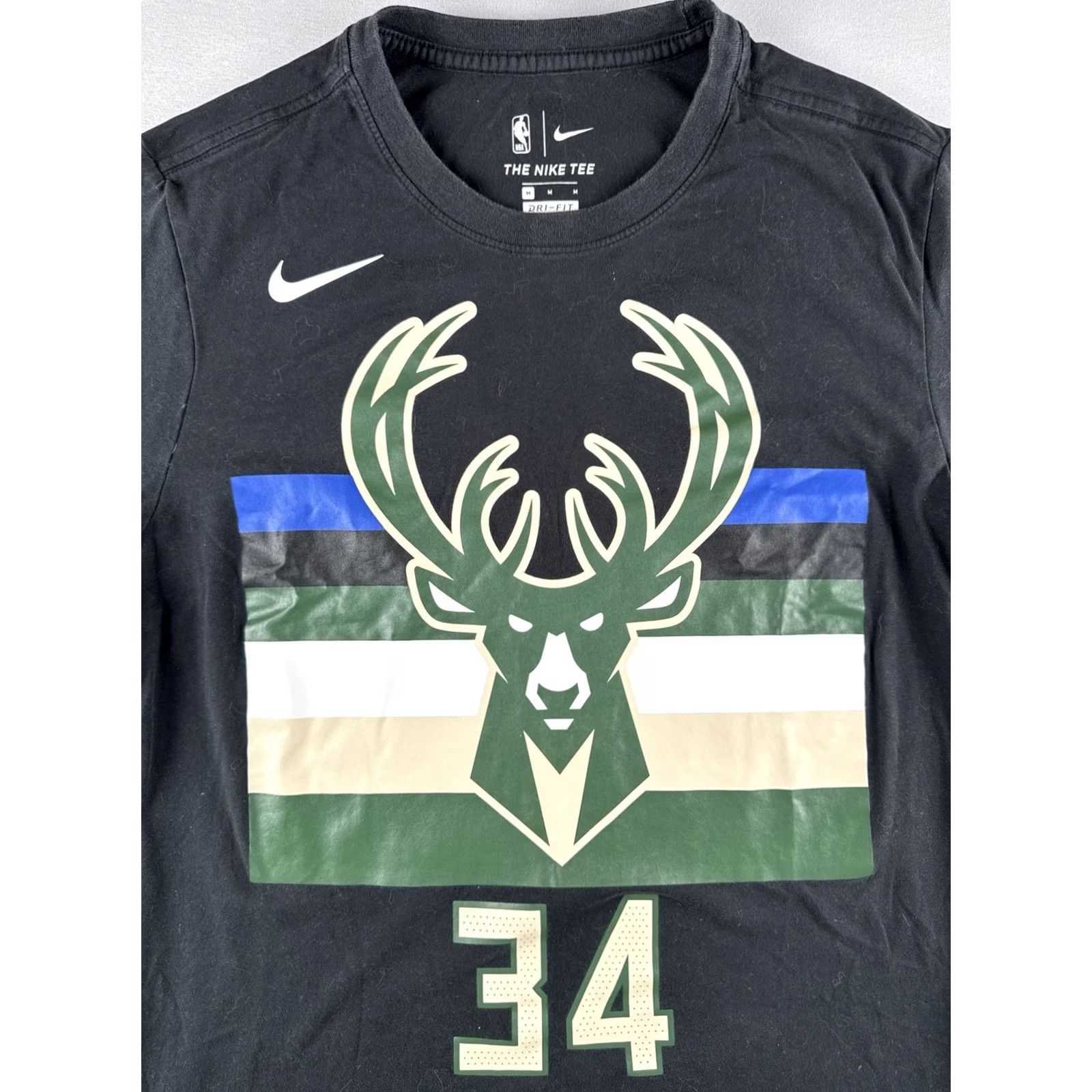 Nike Nike Giannis 34 Milwaukee Bucks T Shirt Black NBA Basketball Tee Size M Size US M / EU 48-50 / 2 - 4 Thumbnail