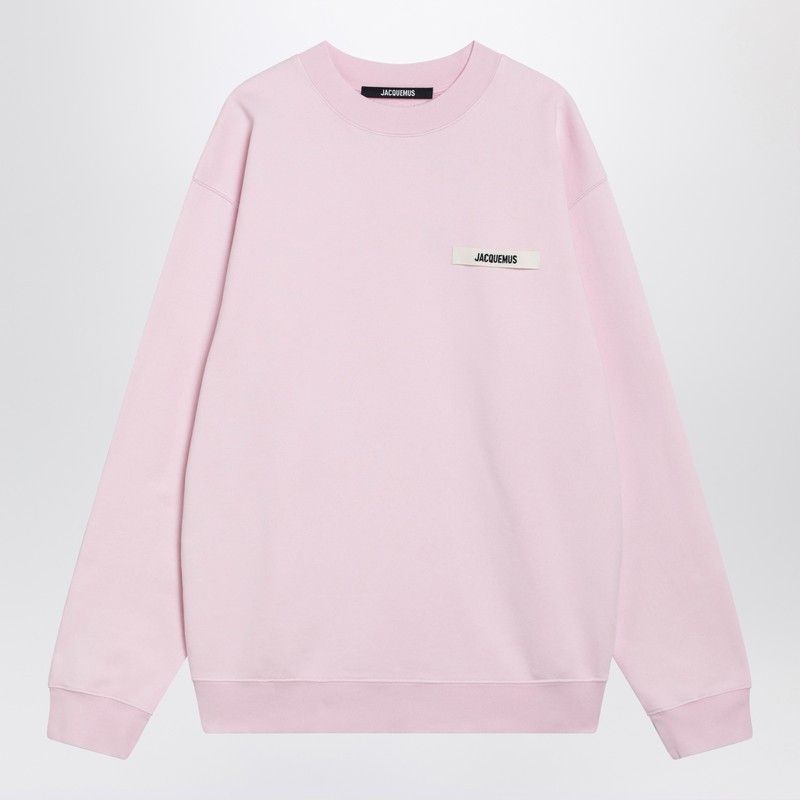Jacquemus Pink Sweatshirt With Gros Grain Logo