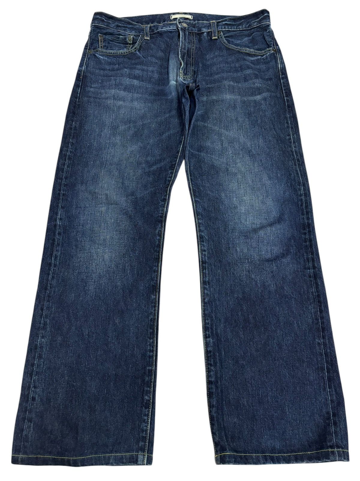 Japanese Brand × Kaihara Denim × Self Edge Vintage Kaihara Uniqlo Selvedge Blue Indigo Jeans Size US 36 / EU 52 - 2 Thumbnail