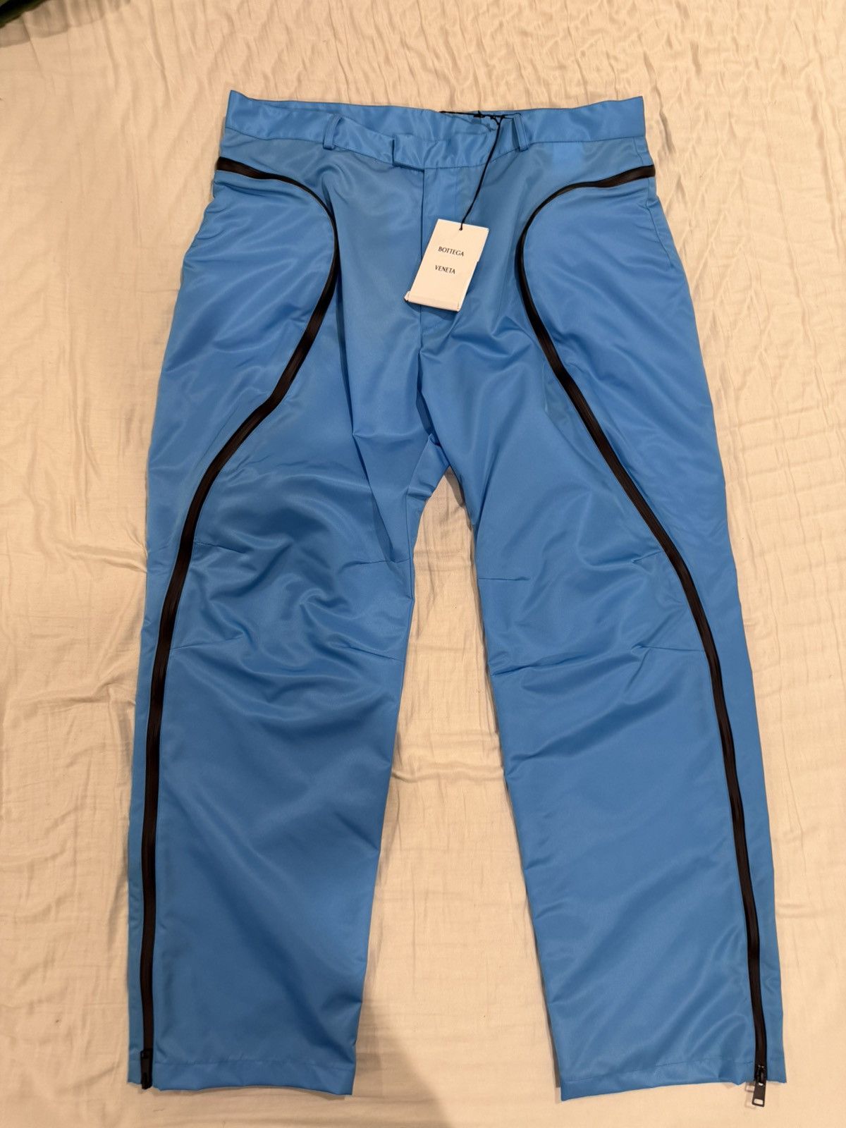 Bottega Veneta Bottega Veneta FW20 Technical Zip Pant – Blue – Size 54 Size US 34 / EU 50 - 1 Thumbnail