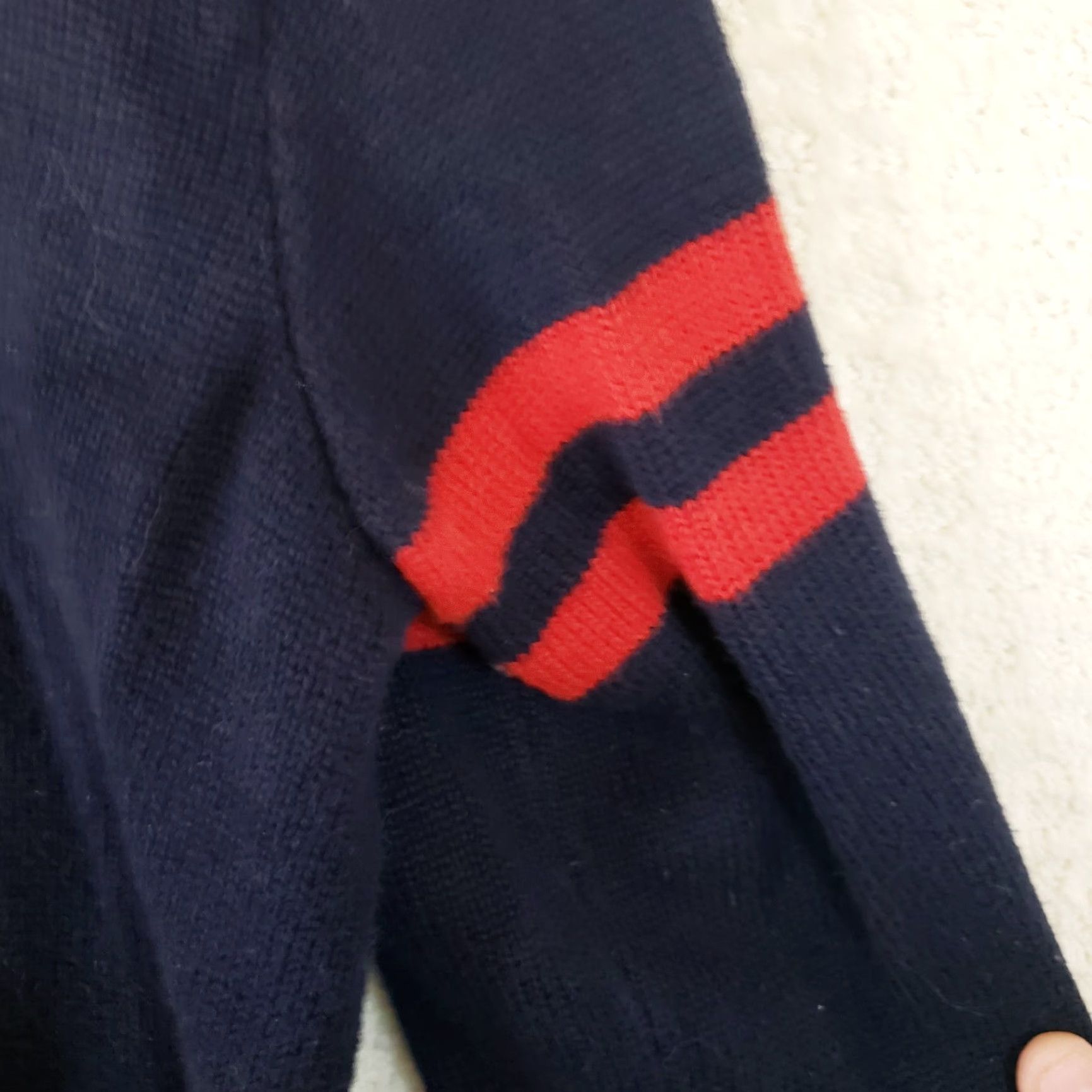 Polo Ralph Lauren Polo Ralph Lauren Sweater Shirt 1/4 Zip M Blue Red Striped Classic Embroidered Logo Mens Size US M / EU 48-50 / 2 - 6 Thumbnail