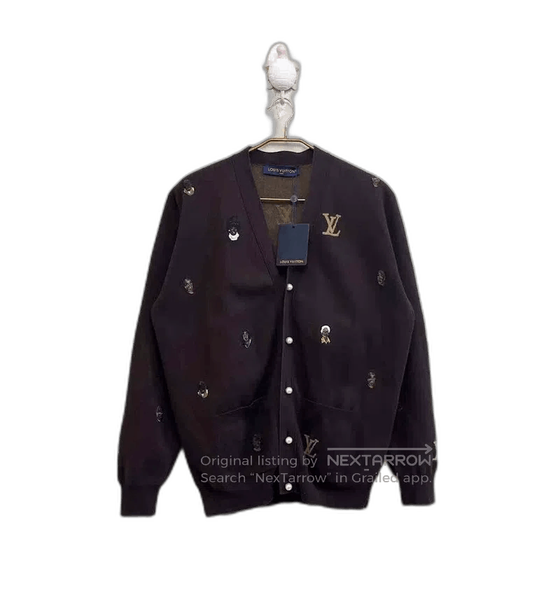 Louis Vuitton LOUIS VUITTON LV x Pharrell Brown Embroidered Logo Cardigan Size US XL / EU 56 / 4 - 1 Thumbnail