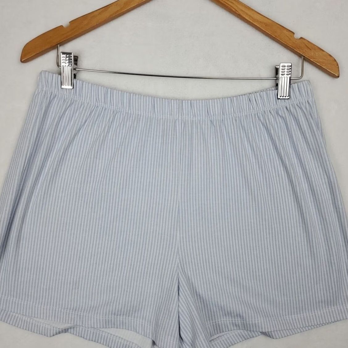 Vintage Como Sleep Shorts Blue Striped Modal Blend Bow Womens M Pajama Intimates Size 32" / US 10 / IT 46 - 4 Thumbnail
