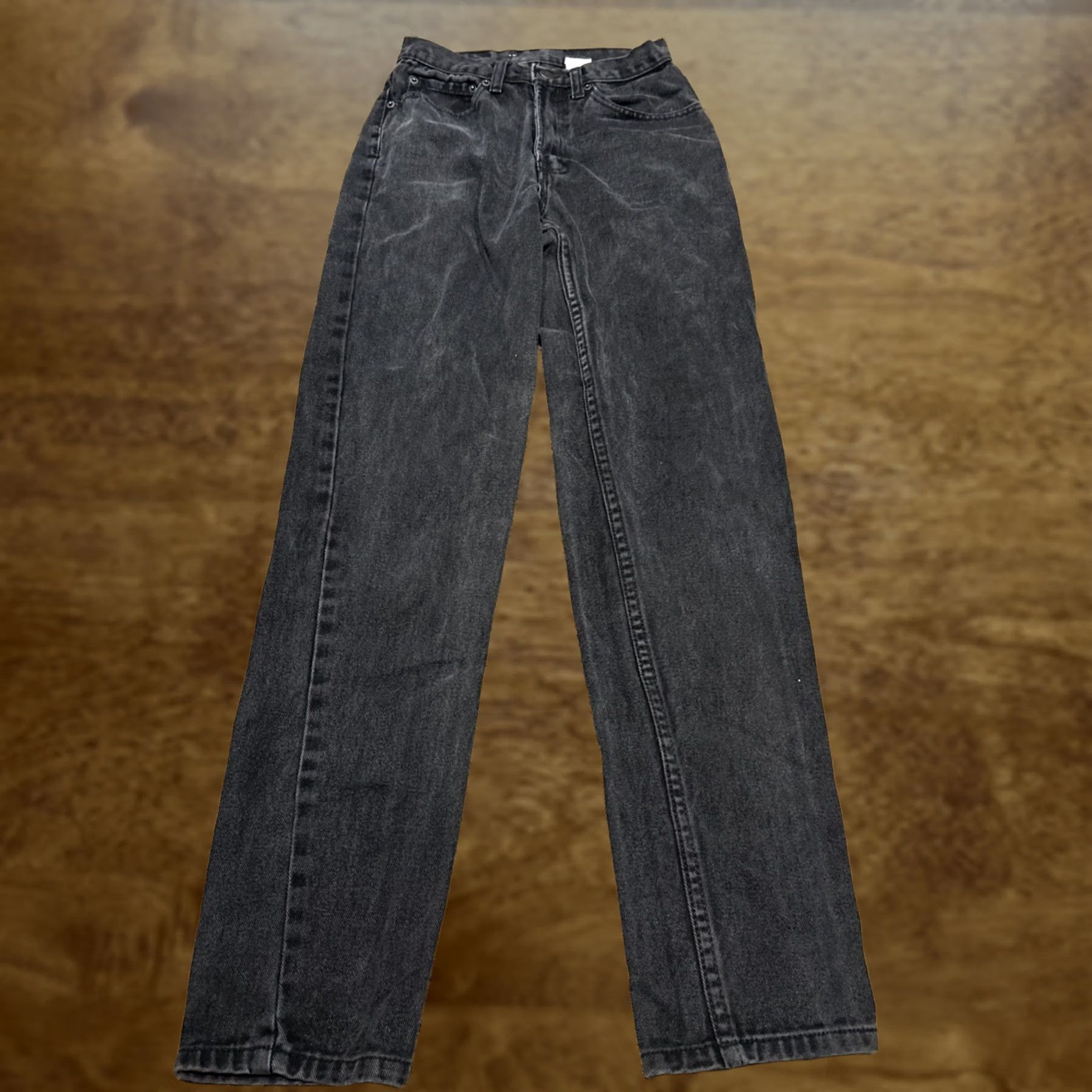 Jordache VINTAGE Jordache Women’s Jeans 7/8 Cotton Black Denim High Rise A27 Straight 32in Inseam Womens Size 28" / US 6 / IT 42 - 1 Thumbnail