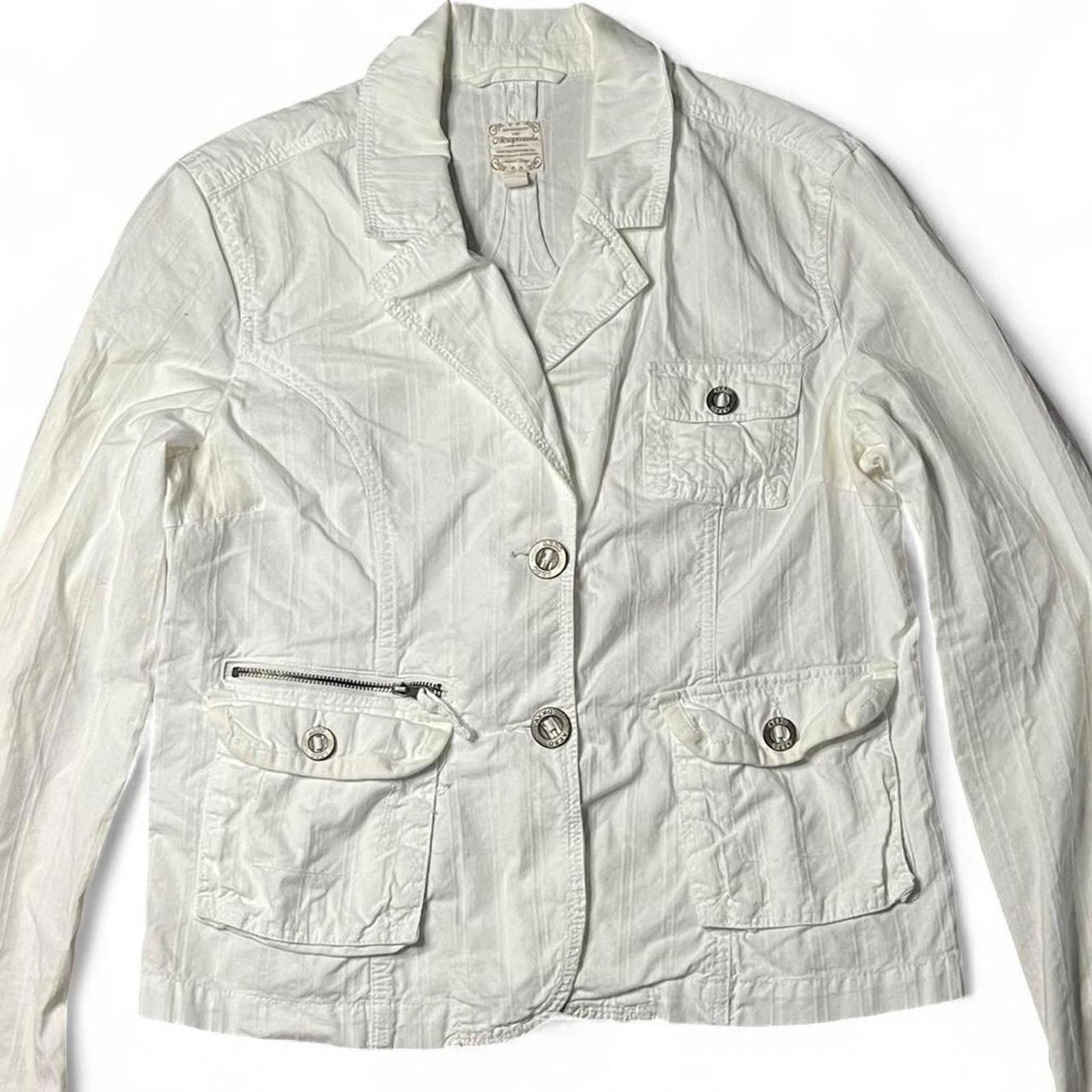 Aeropostale White lightweight cotton blazer Size L / US 10 / IT 46 - 5 Thumbnail