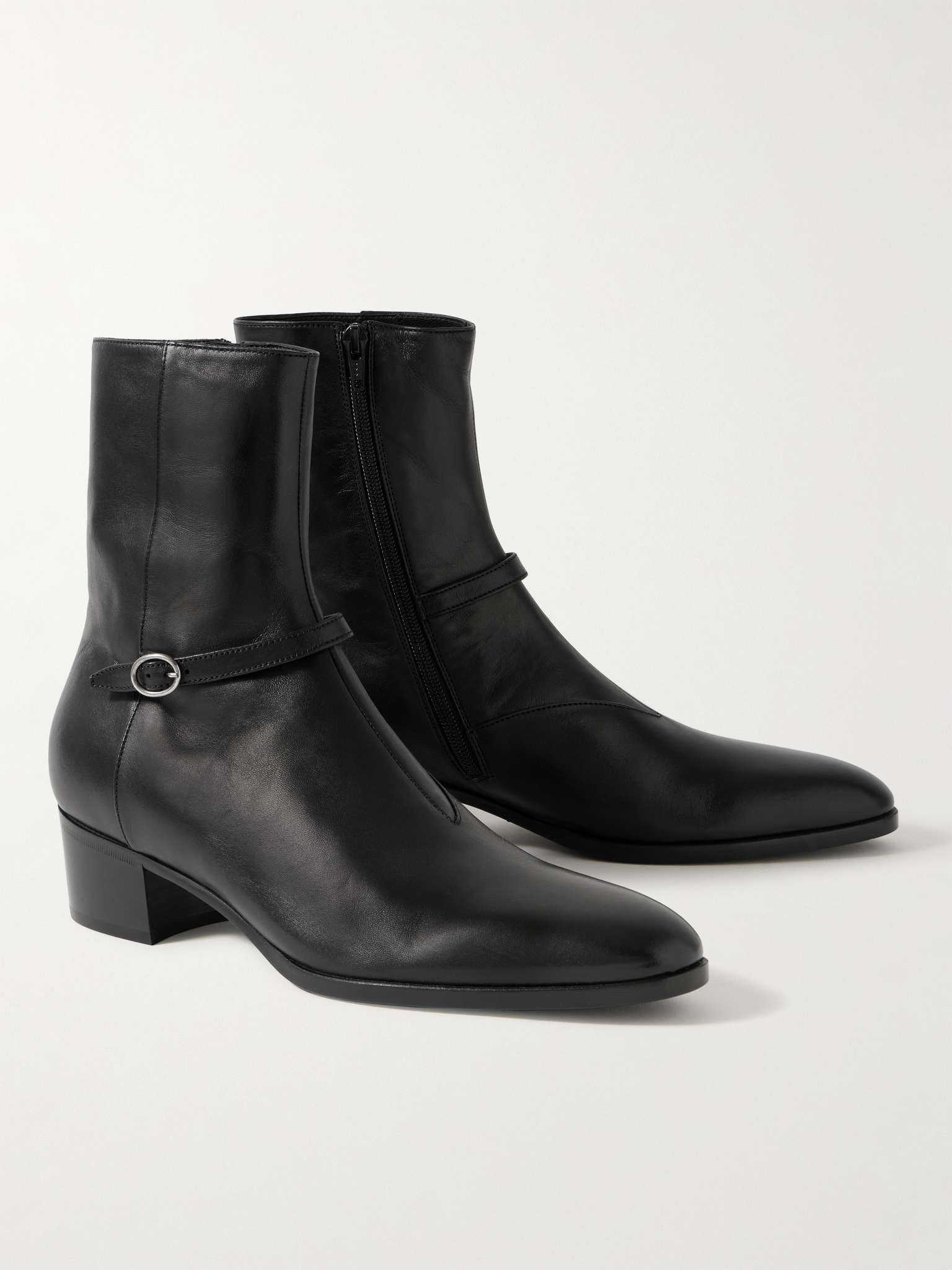 Saint Laurent Paris o1s1wg110325 755986 Vlad Buckled Leather Boots in Black Size US 10 / EU 43 - 4 Thumbnail