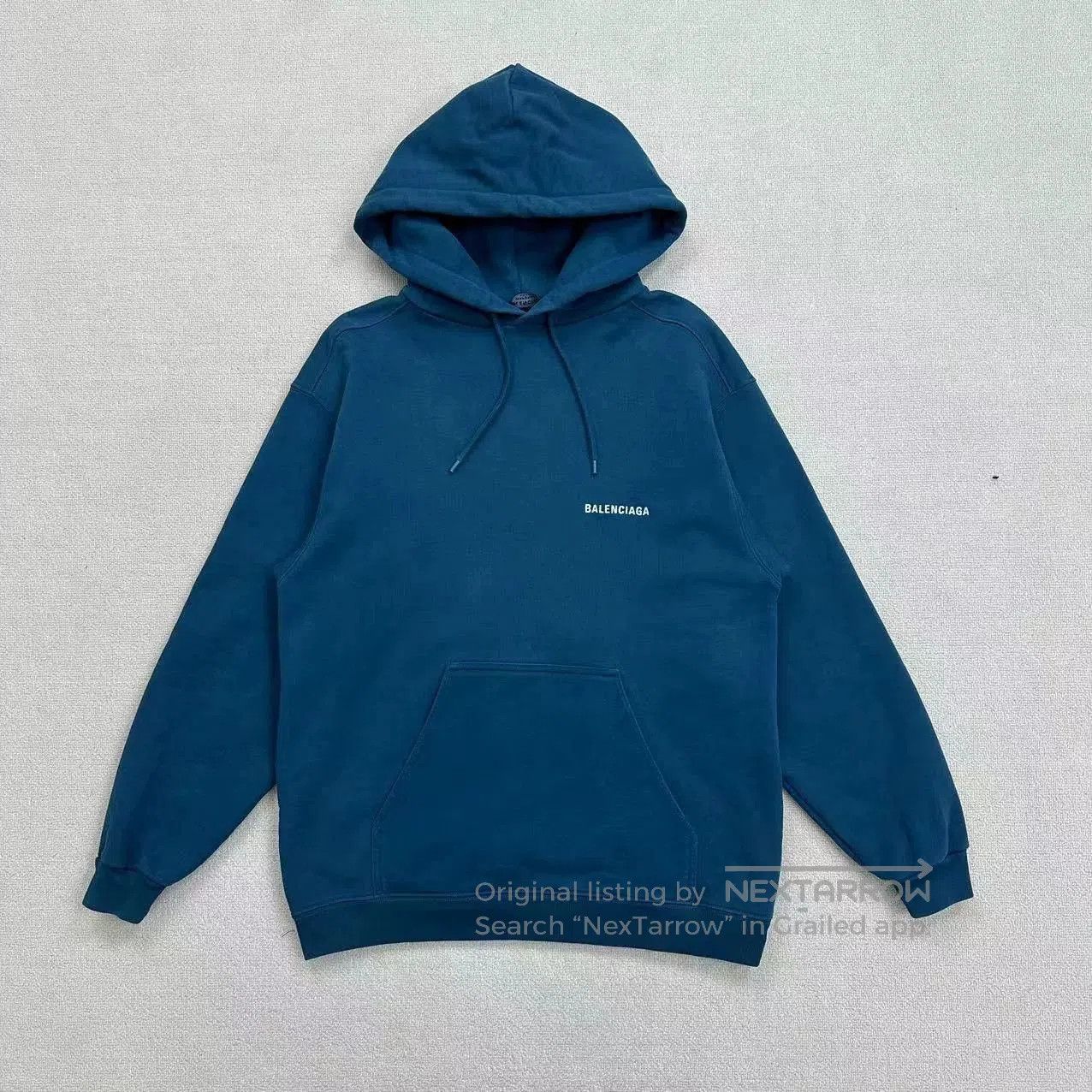 Balenciaga balenciaga embroidered logo hoodie in teal. Size US XS / EU 42 / 0 - 1 Thumbnail