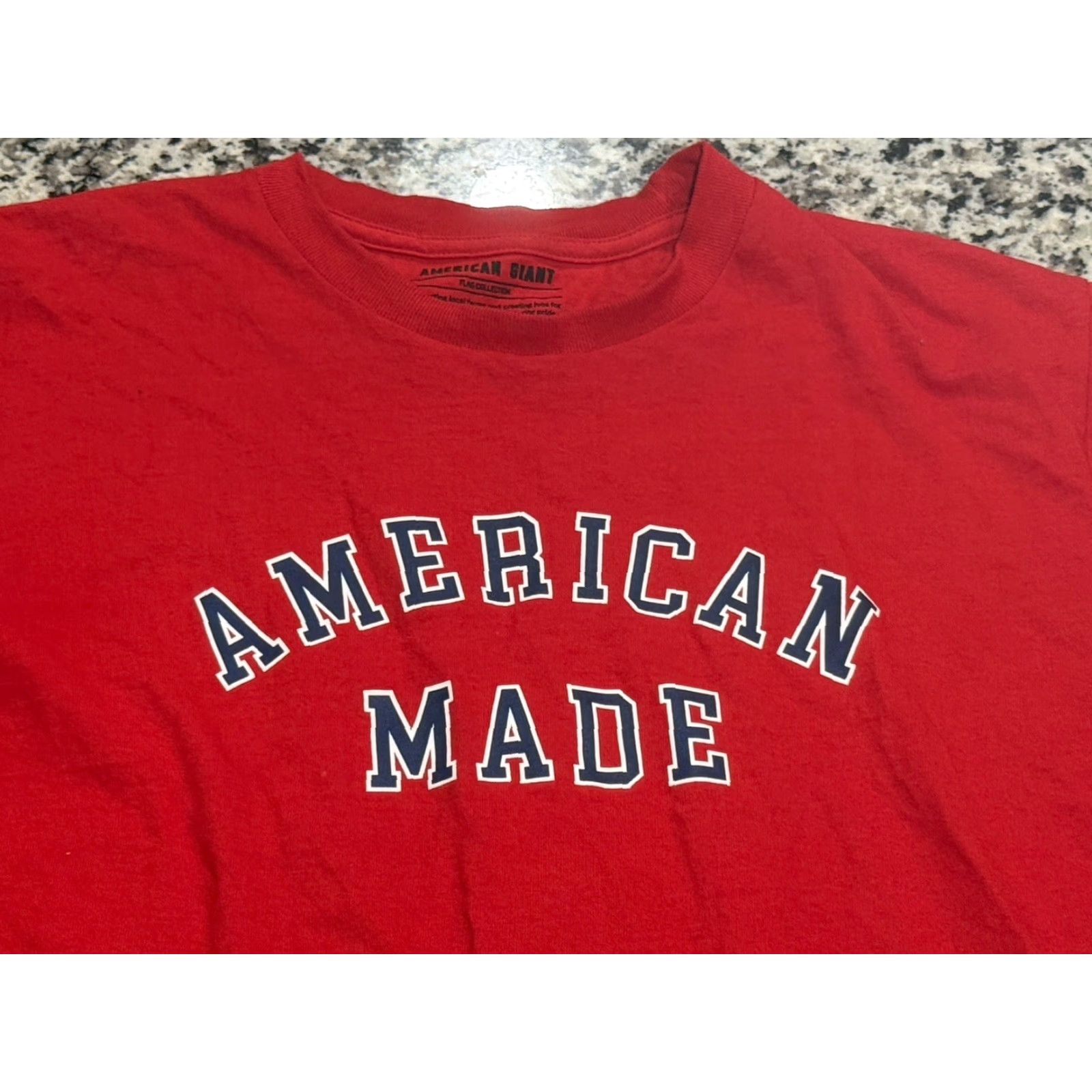 Vintage American Giant T-Shirt Mens L Red USA Flag Graphic Print Crew Neck Short Sleeve Logo Made In USA Size US L / EU 52-54 / 3 - 2 Thumbnail