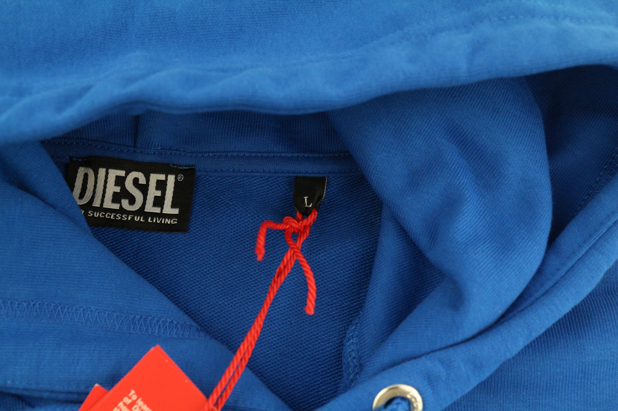Diesel S-GINN-HOOD-K25 L Blue Kangaroo Pocket Hoodie 40370 Size US L / EU 52-54 / 3 - 7 Thumbnail