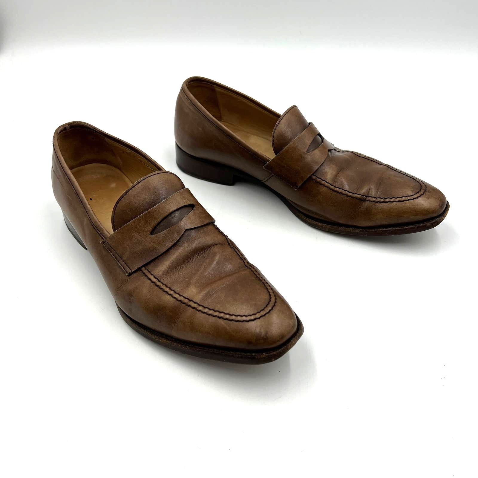 Jack Erwin Jack Erwin Luke Penny Loafers Leather Brown Size US 10 / EU 43 - 2 Thumbnail