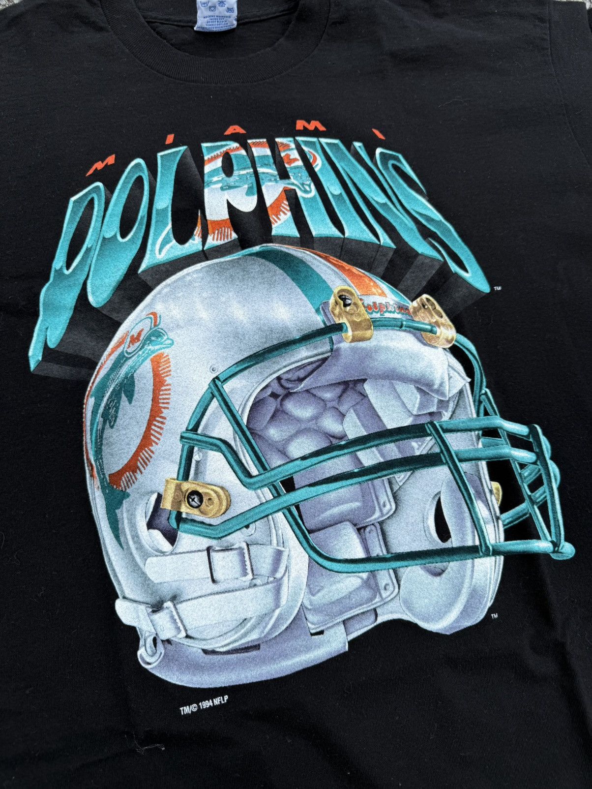 Salem Sportswear 1994 Vintage Miami Dolphin NFL Helmet Tee Size US XL / EU 56 / 4 - 2 Thumbnail