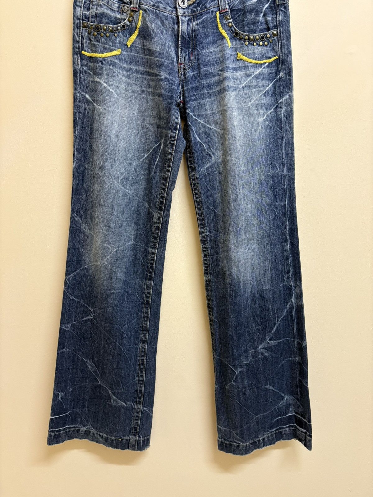 If Six Was Nine × Japanese Brand Vintage Y2k Oririn Jeans Spell Out Poem Flared Jeans Size US 32 / EU 48 - 14 Thumbnail