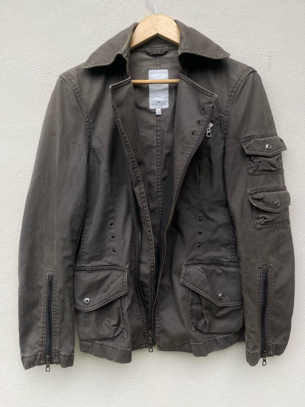 Designer × J.Lindeberg J.Lindeberg Stockholm Military Waxed Jacket Size US S / EU 44-46 / 1 - 9 Thumbnail
