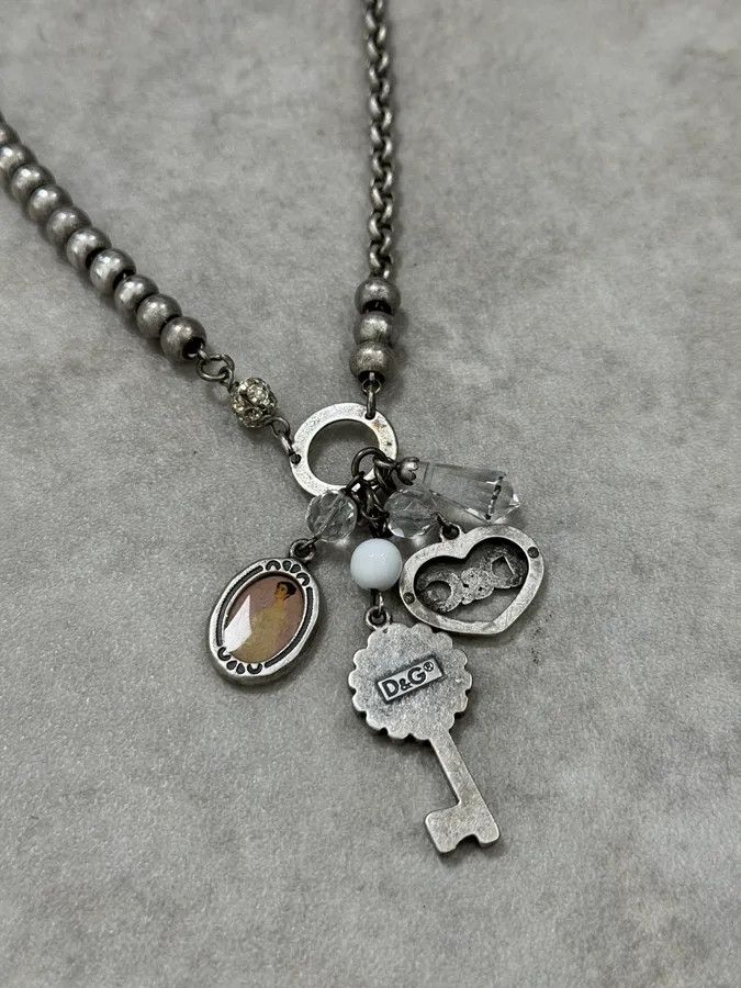 Dolce & Gabbana 2000s Dolce & Gabbana Silver Metal Charm Pendant Necklace Size ONE SIZE - 6 Thumbnail