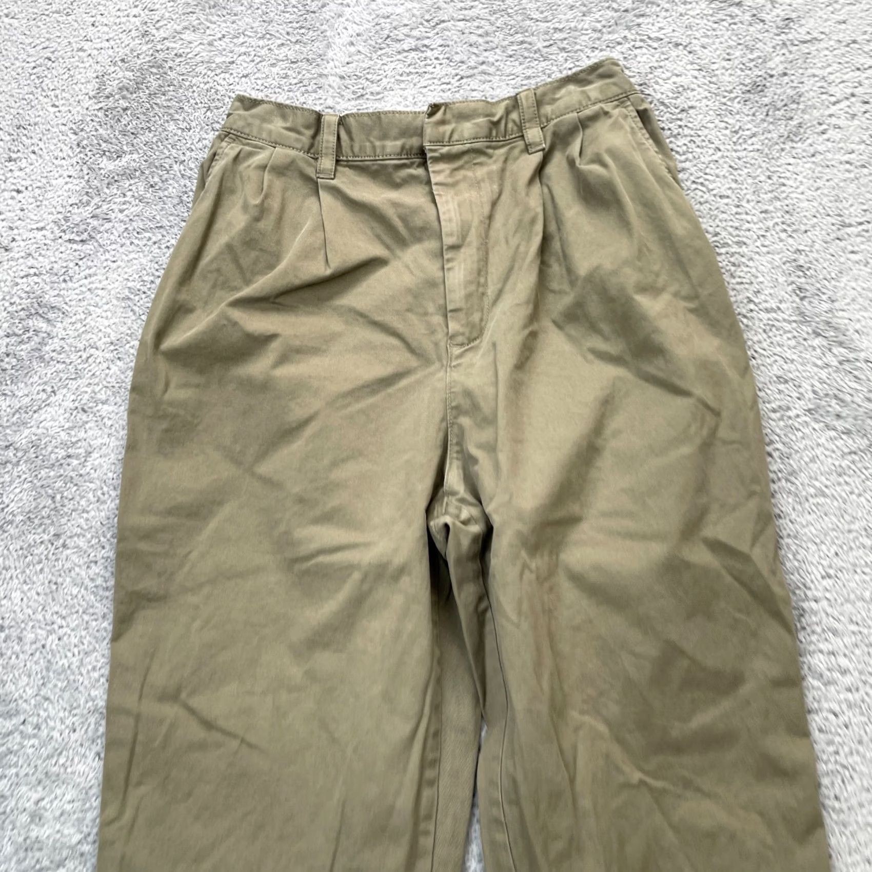 Gap Gap Pants Womens 4 Beige Dress Cotton Stretch Pleated Tapered Leg Elastic Waist Size 27" / US 4 / IT 40 - 5 Thumbnail