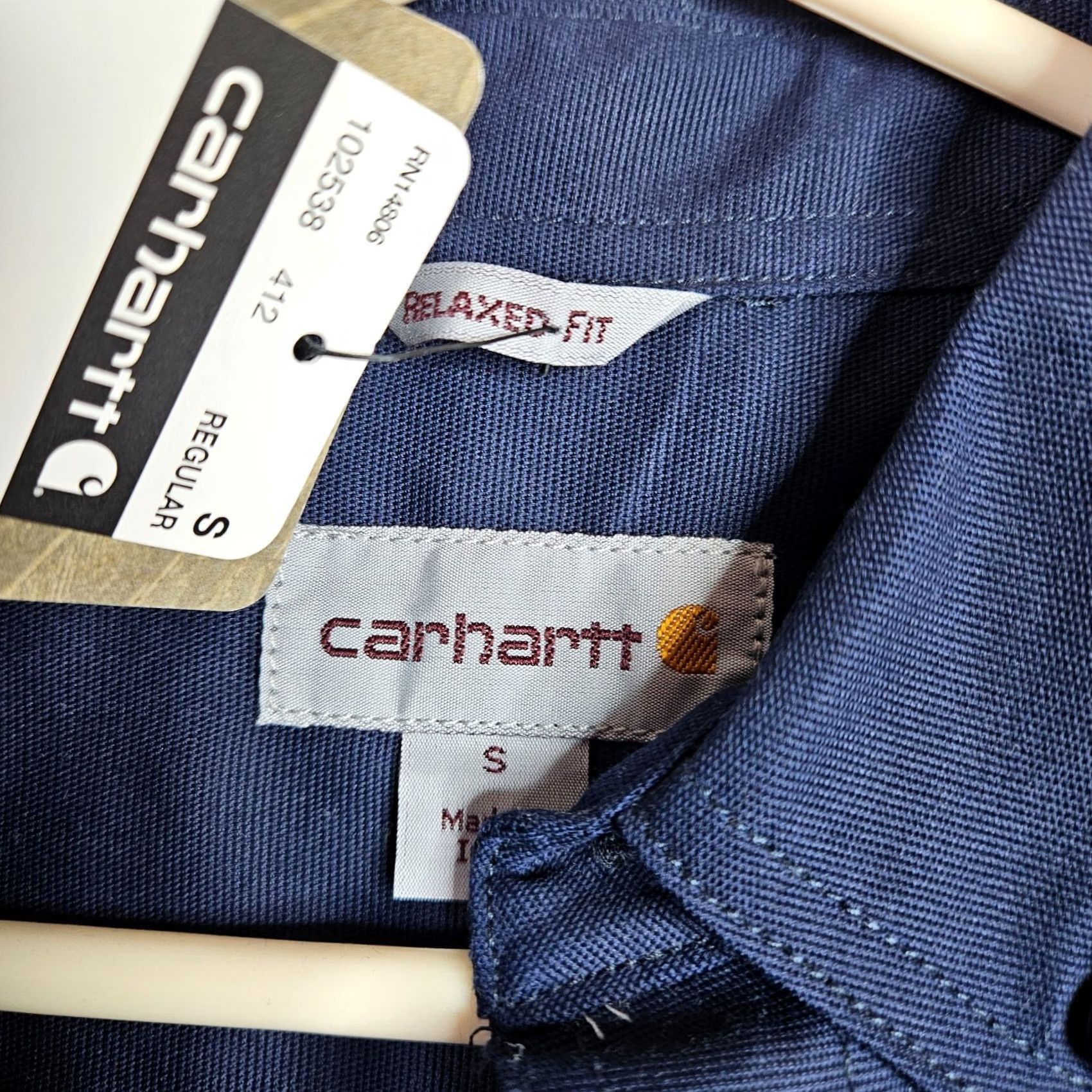Carhartt Carhartt Button-Up Shirt Navy Blue Cotton Long Sleeve Relaxed Size S Mens Size US S / EU 44-46 / 1 - 4 Thumbnail