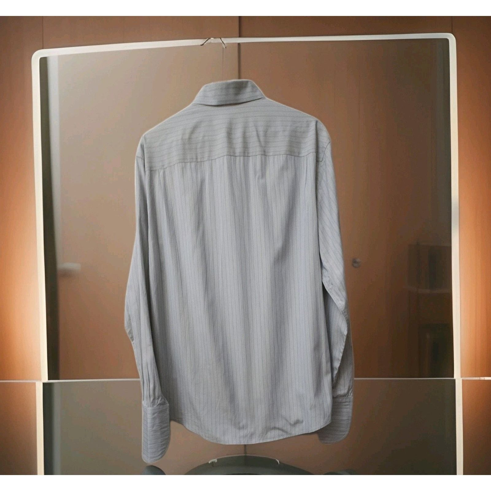 John Varvatos JOHN VARVATOS Dress Shirt 16 L Slim Fit Striped French Cuff Size US L / EU 52-54 / 3 - 3 Thumbnail
