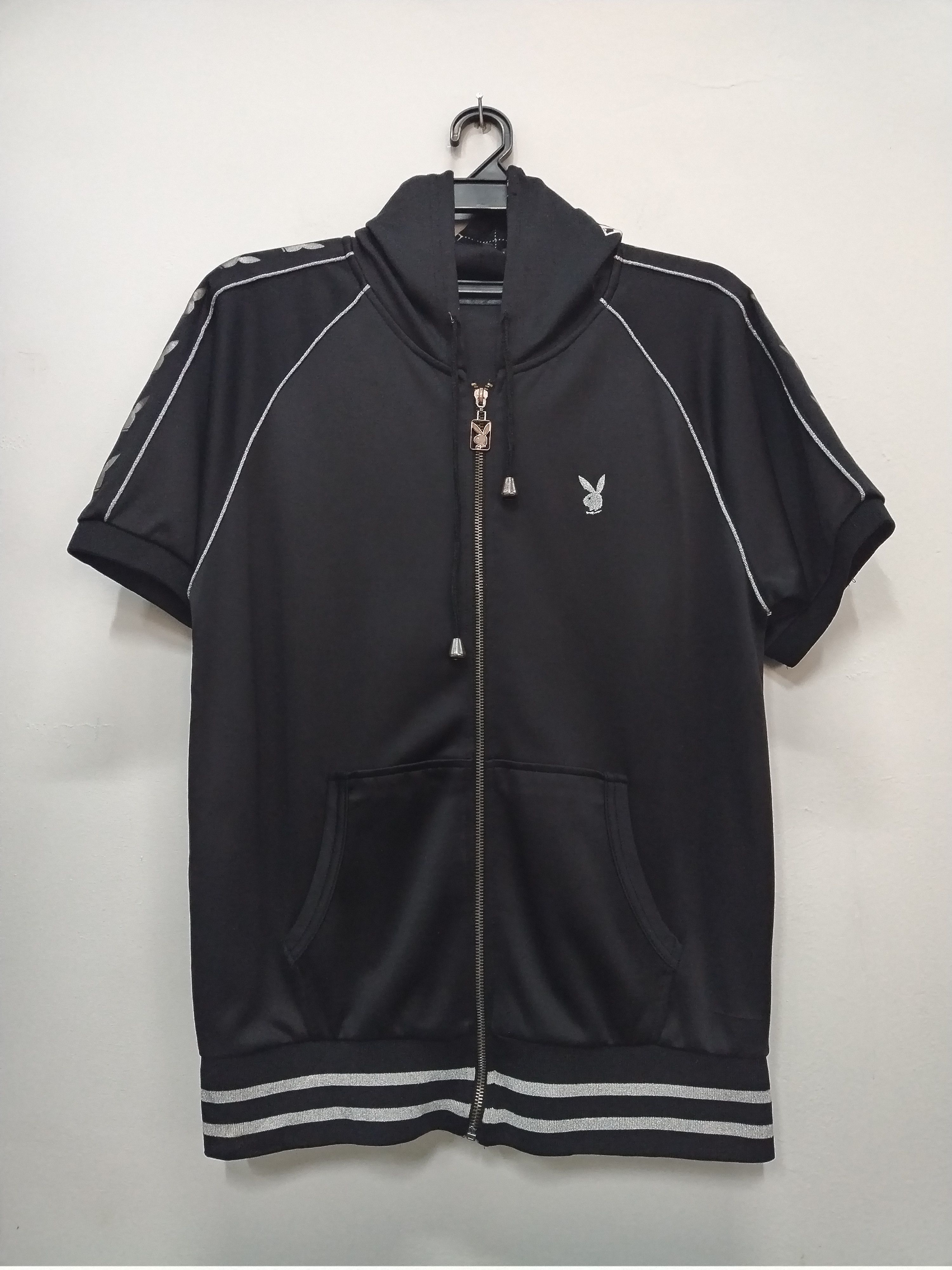Playboy × Vintage 💥Hoodie S/sleeve zipper Playboy Nice big ori crack print Size L / US 10 / IT 46 - 6 Thumbnail