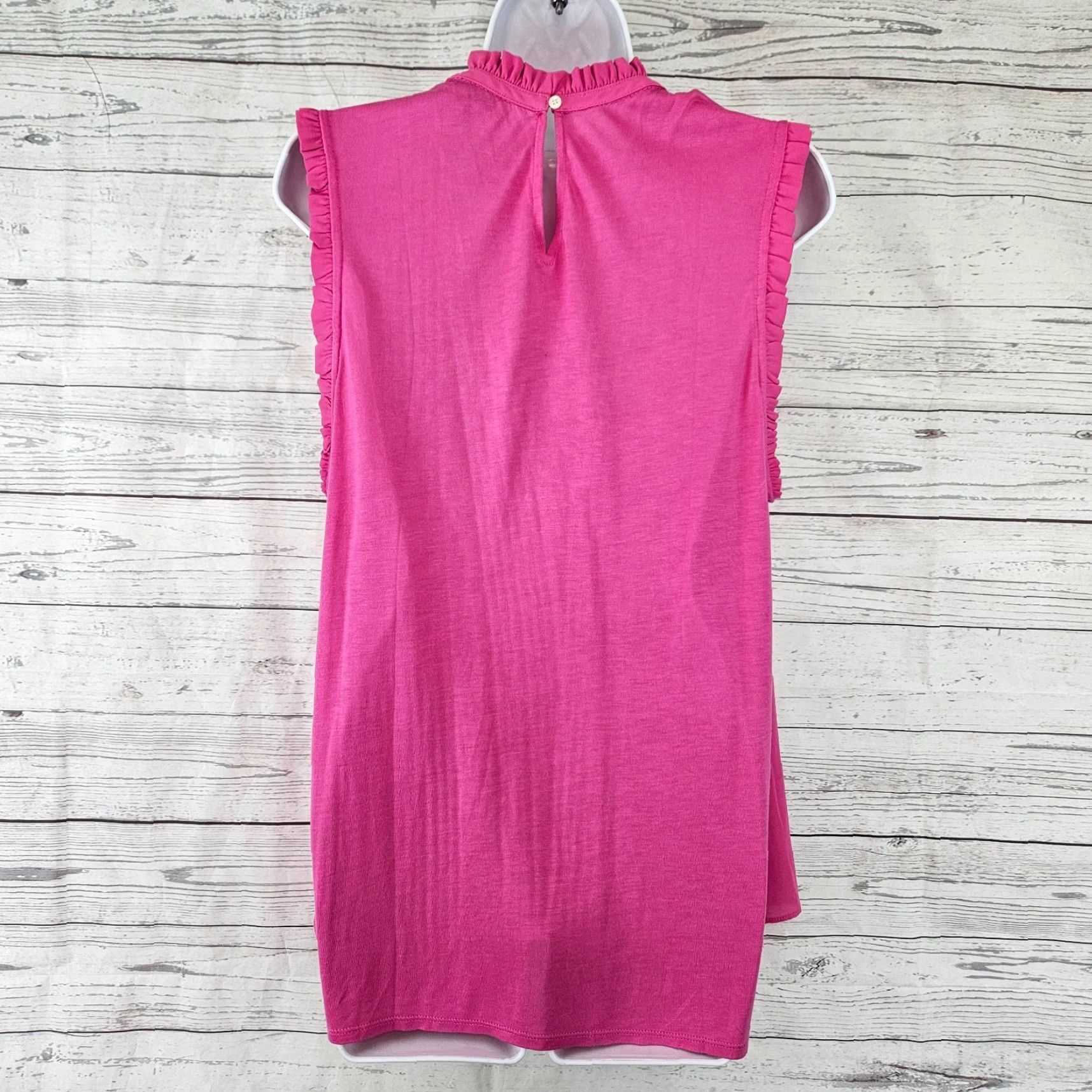 Loft Ann Taylor LOFT Womens Top Size L Solid Pink Sleeveless Blouse Shirt Summer 26.5" Length Womens Size L / US 10 / IT 46 - 3 Thumbnail