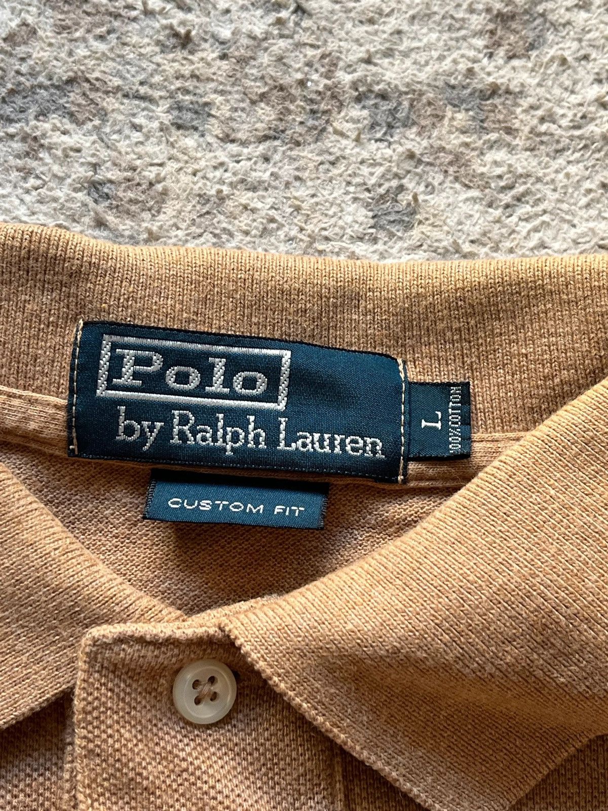 Polo Ralph Lauren Polo Ralph Lauren Sz L Made in Philippines Beige Rugby Size US L / EU 52-54 / 3 - 2 Thumbnail