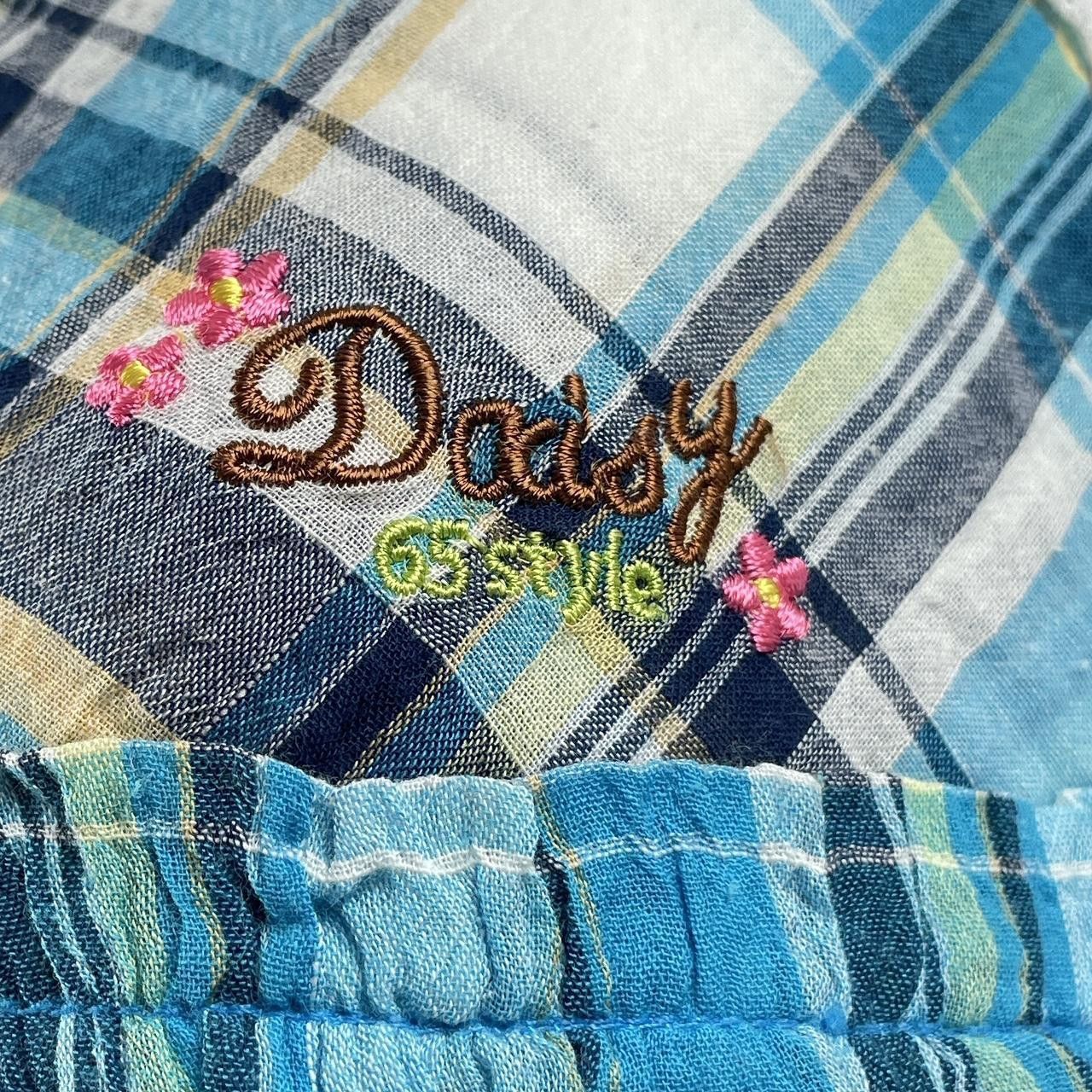 Japanese Brand Daisy Lovers Gold Tre-Layered Lacey Plaid Micro Dress Shirt Size S / US 4 / IT 40 - 5 Thumbnail