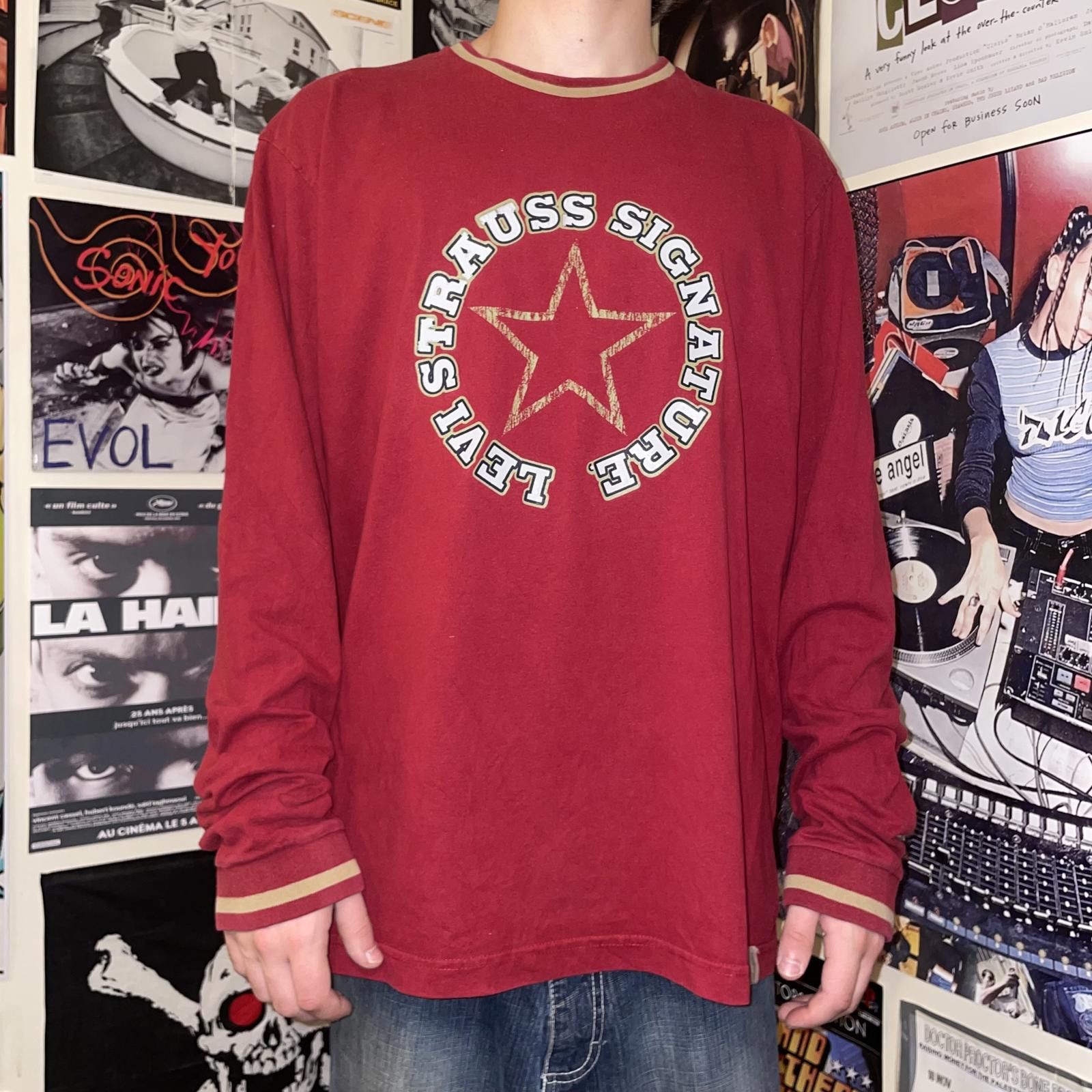 Designer Levis Signature 00s Graphic Longsleeve T-Shirt XXL Size US XXL / EU 58 / 5 - 9 Thumbnail
