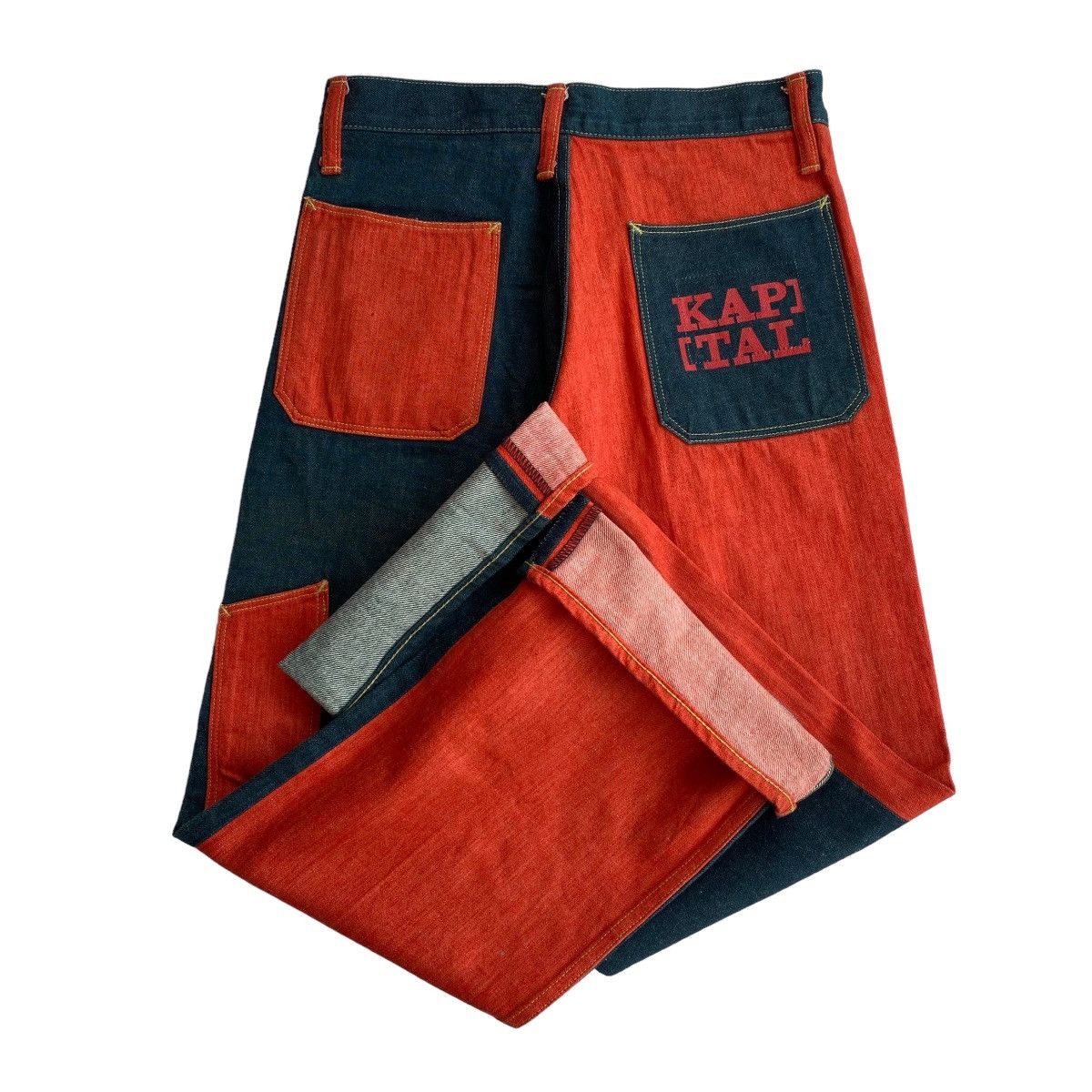 Kapital Kapital P.R.C Flared Twotone Denim Pants Size US 28 / EU 44 - 5 Thumbnail