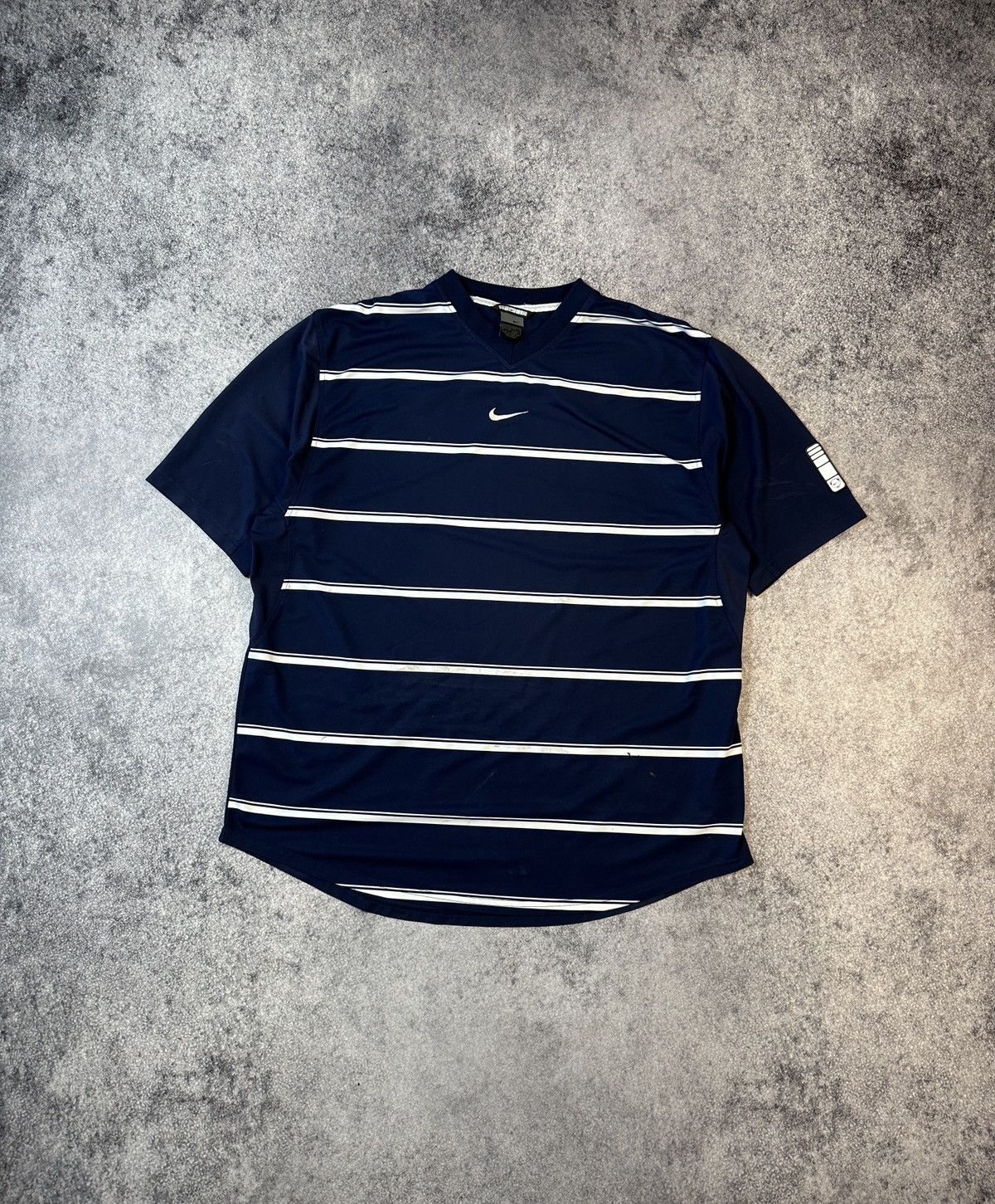 Nike × Vintage Y2k vintage Nike Striped t-shirt Streetwear Central Swoosh Size US XXL / EU 58 / 5 - 1 Thumbnail