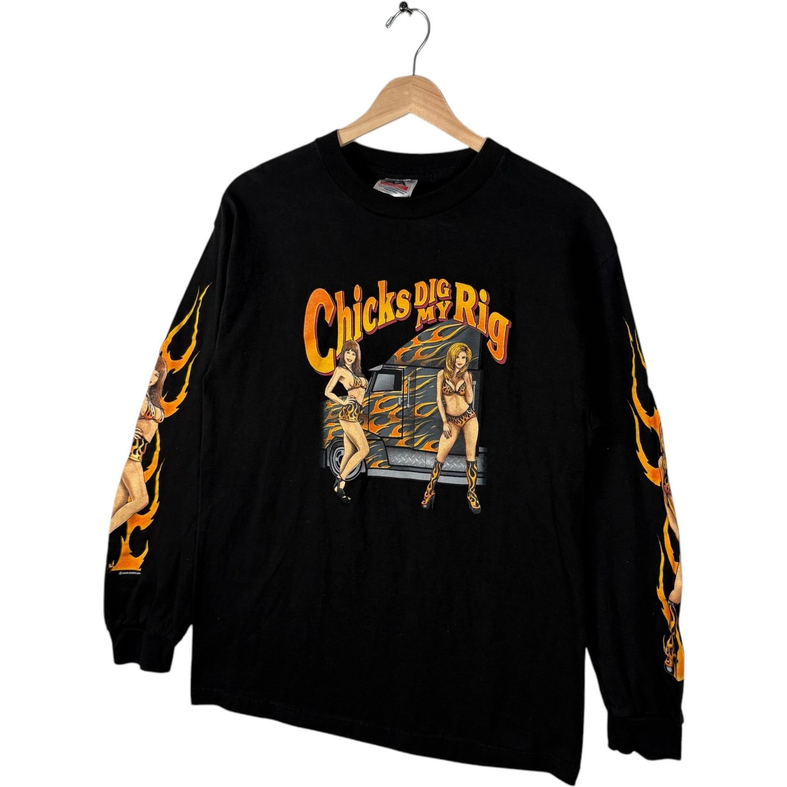 AAA Vintage "Chicks Dig My Rig" Trucker Long Sleeve Medium Size US M / EU 48-50 / 2 - 3 Thumbnail