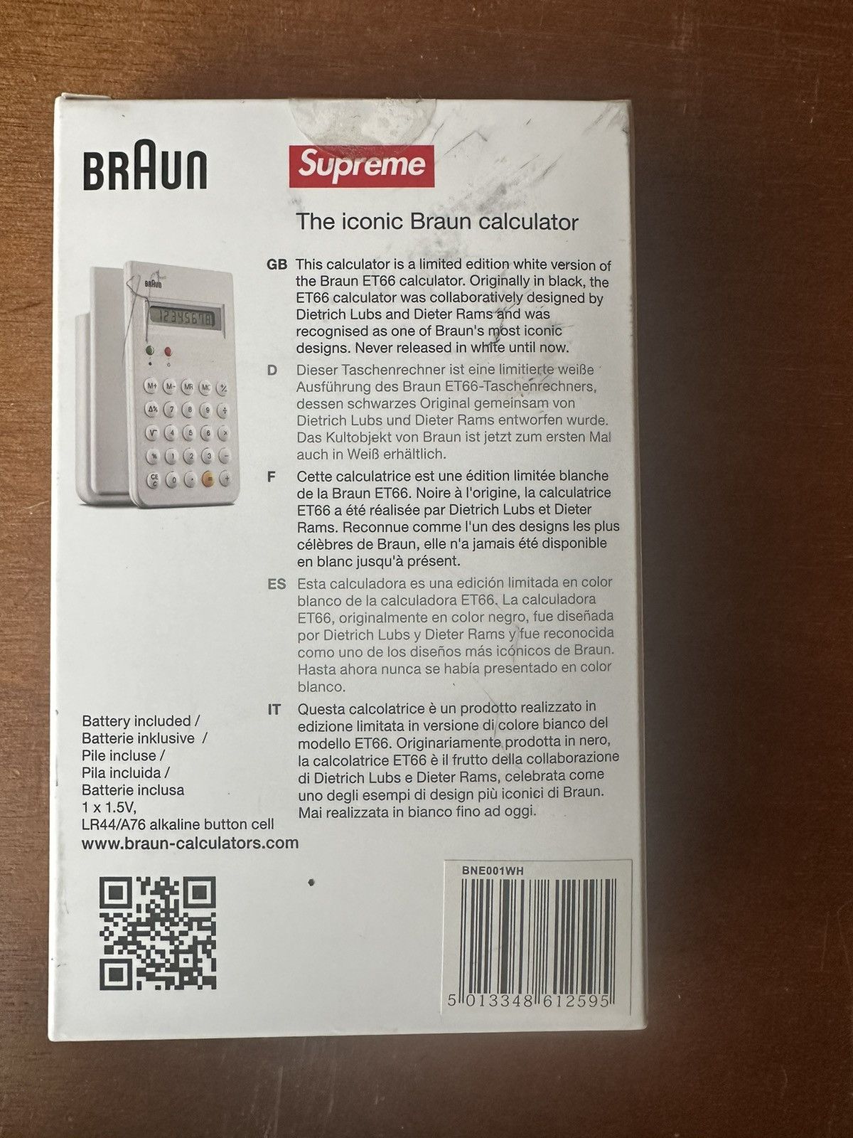 image of Supreme X Braun Et66 White Calculator, Men's