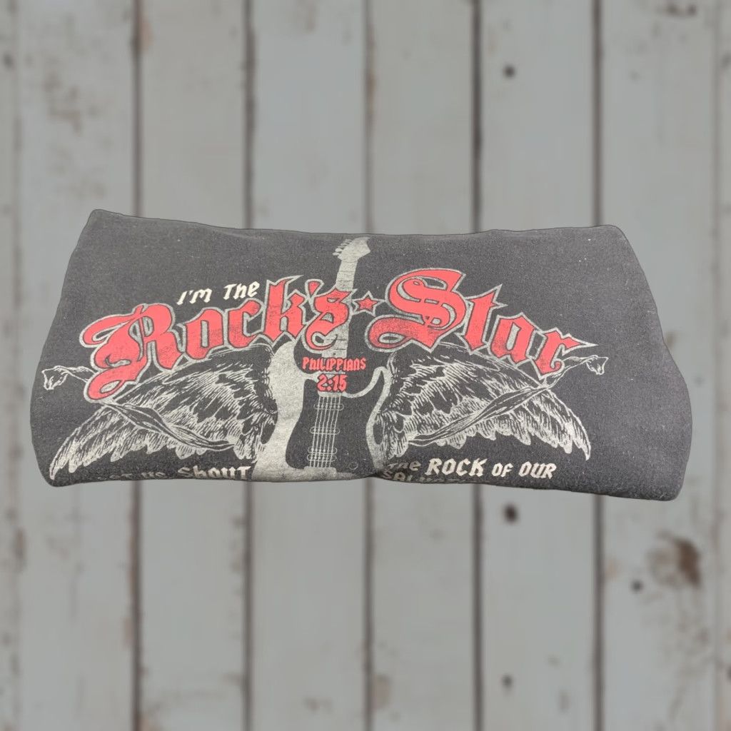 Vintage VINTAGE Kerusso T-Shirt Men Large Black I'M The Rock's Star Cotton Logo Graphic All Seasons Size US L / EU 52-54 / 3 - 1 Thumbnail
