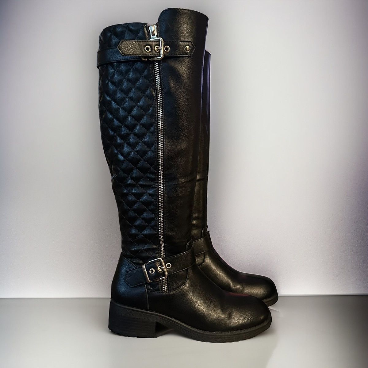 Other Dream Pairs tall block heel riding boots Size US 6 / IT 36 - 2 Thumbnail