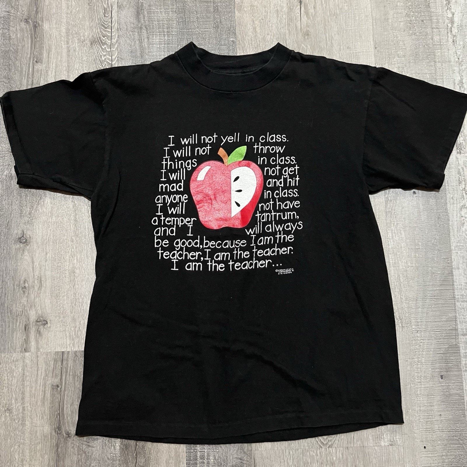 Vintage VTG Tuscaloosa Teacher 80s Red Apple Bad Student Funny Shirt Size US L / EU 52-54 / 3 - 1 Thumbnail