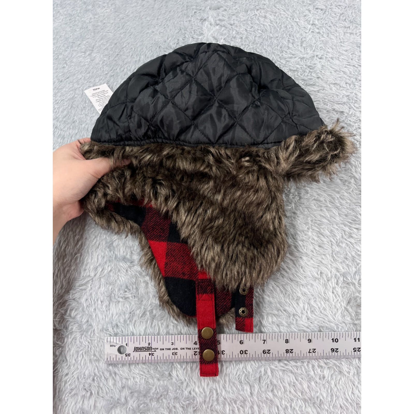 Vintage VINTAGE Trapper Hat Men One Size Red Plaid Knit Trapper Beanie Lined Ear Flap Faux Fur Camp Seasonal Outdoor Winter Size ONE SIZE - 6 Thumbnail