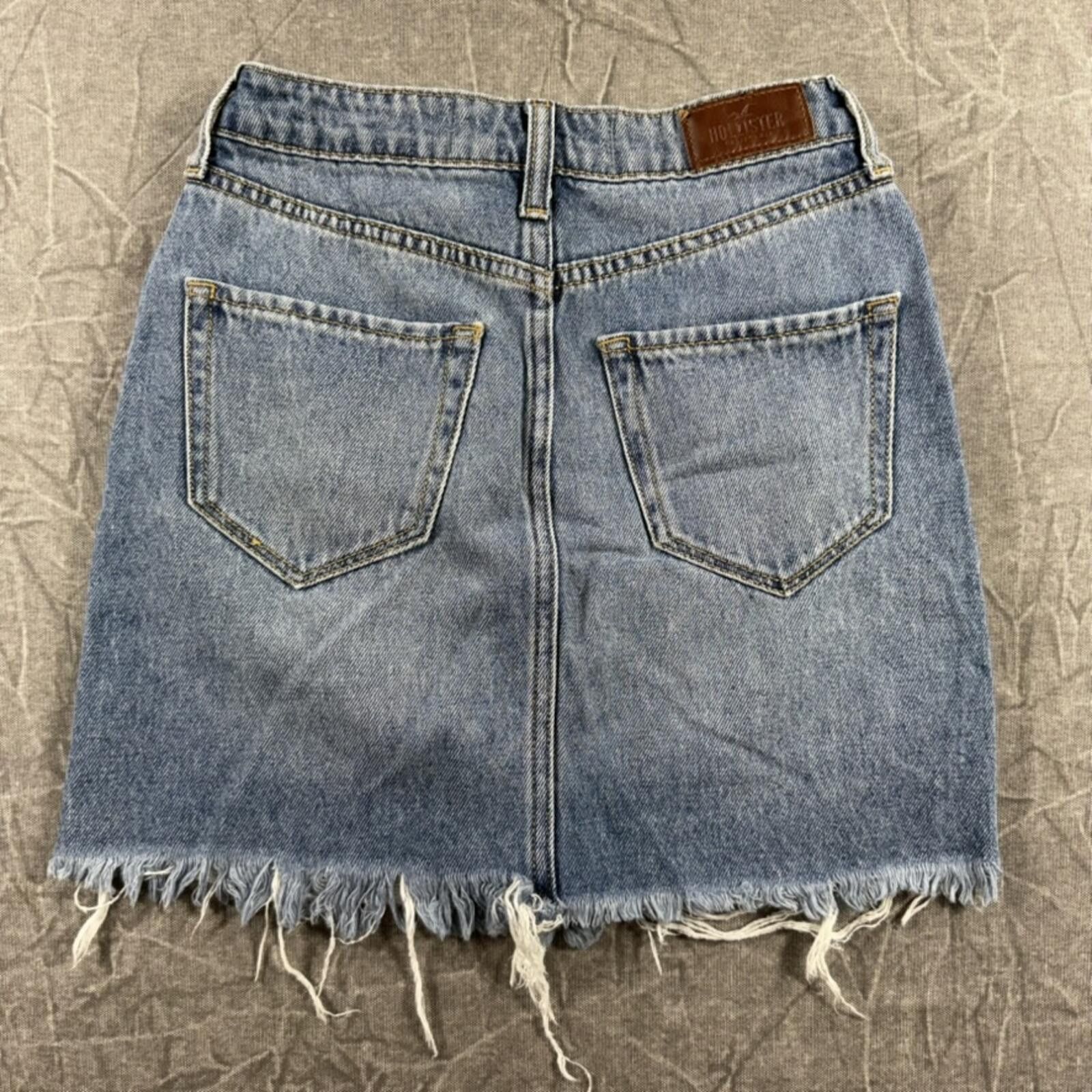 Hollister Hollister Skirt Women's 0 Blue Ultra High Rise Distressed Size 23" - 5 Thumbnail