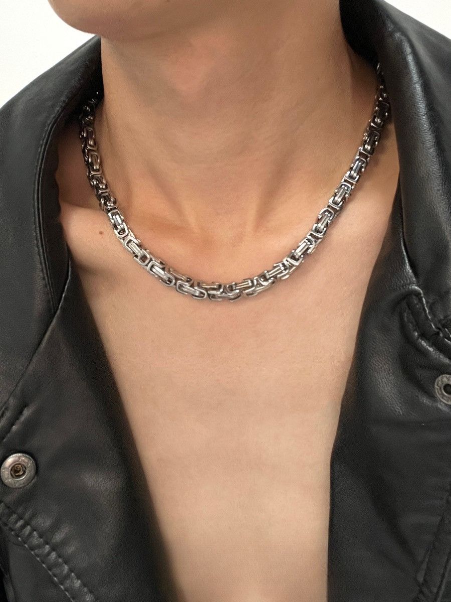 Jewelry × Vintage Men's hip hop silver titanium steel necklace Size ONE SIZE - 1 Thumbnail