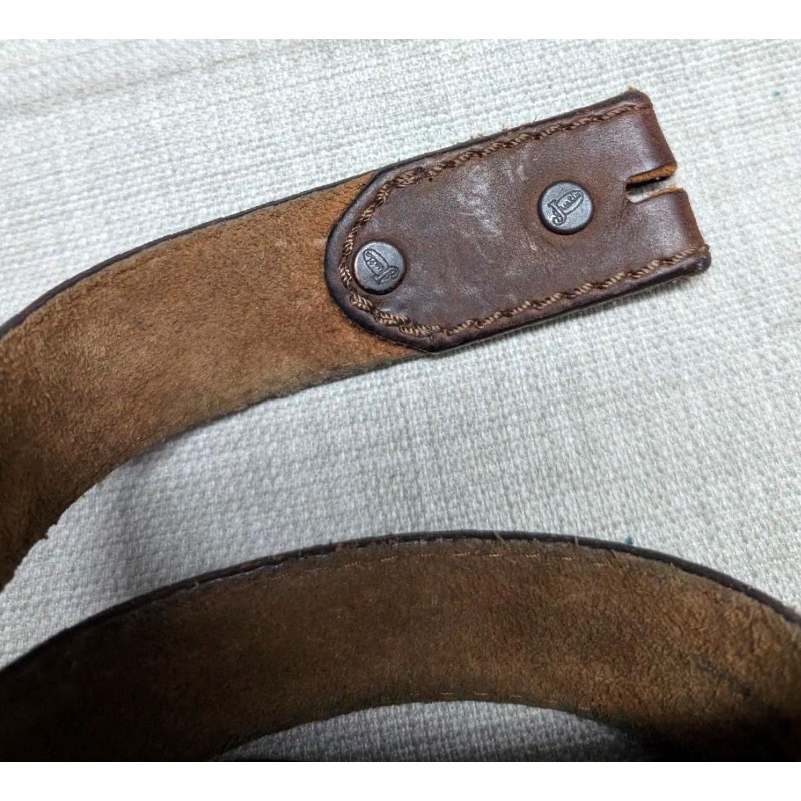 Vintage VINTAGE Justin belt Western 40 brown leather Cowhide USA Made belt Mens Brown Western Belt 40/41 Size 40 - 4 Thumbnail