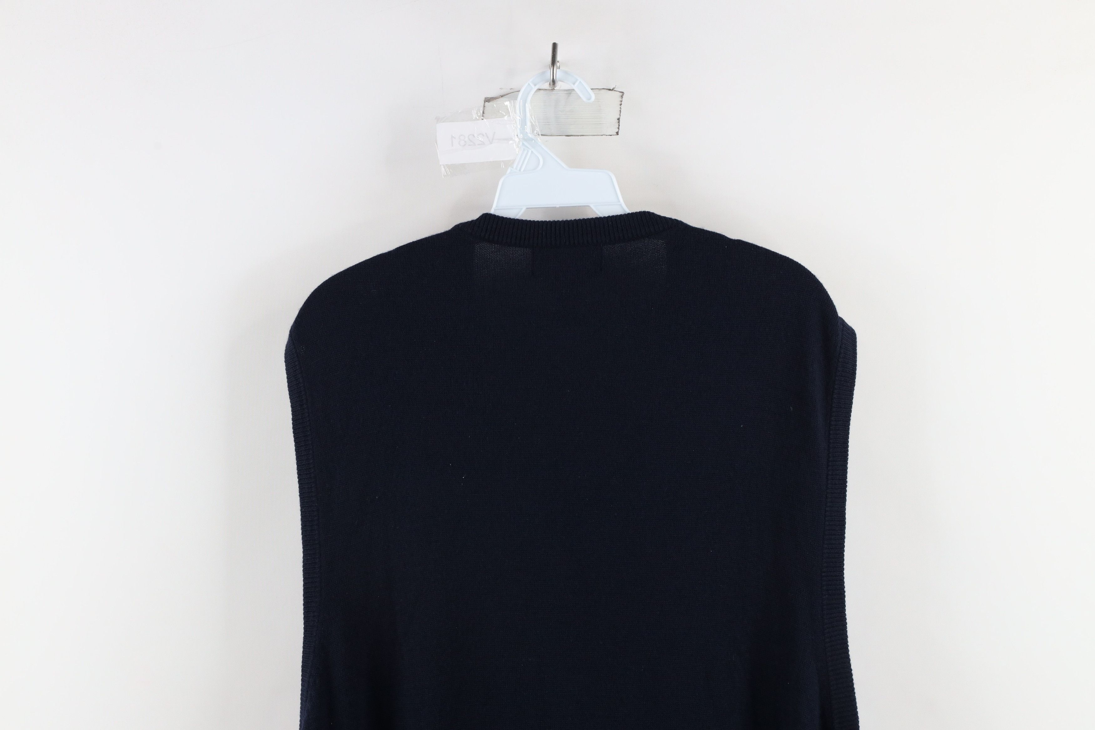 Vintage Vintage 90s Streetwear Knit V-Neck Sweater Vest Navy Blue Size US XXL / EU 58 / 5 - 6 Thumbnail