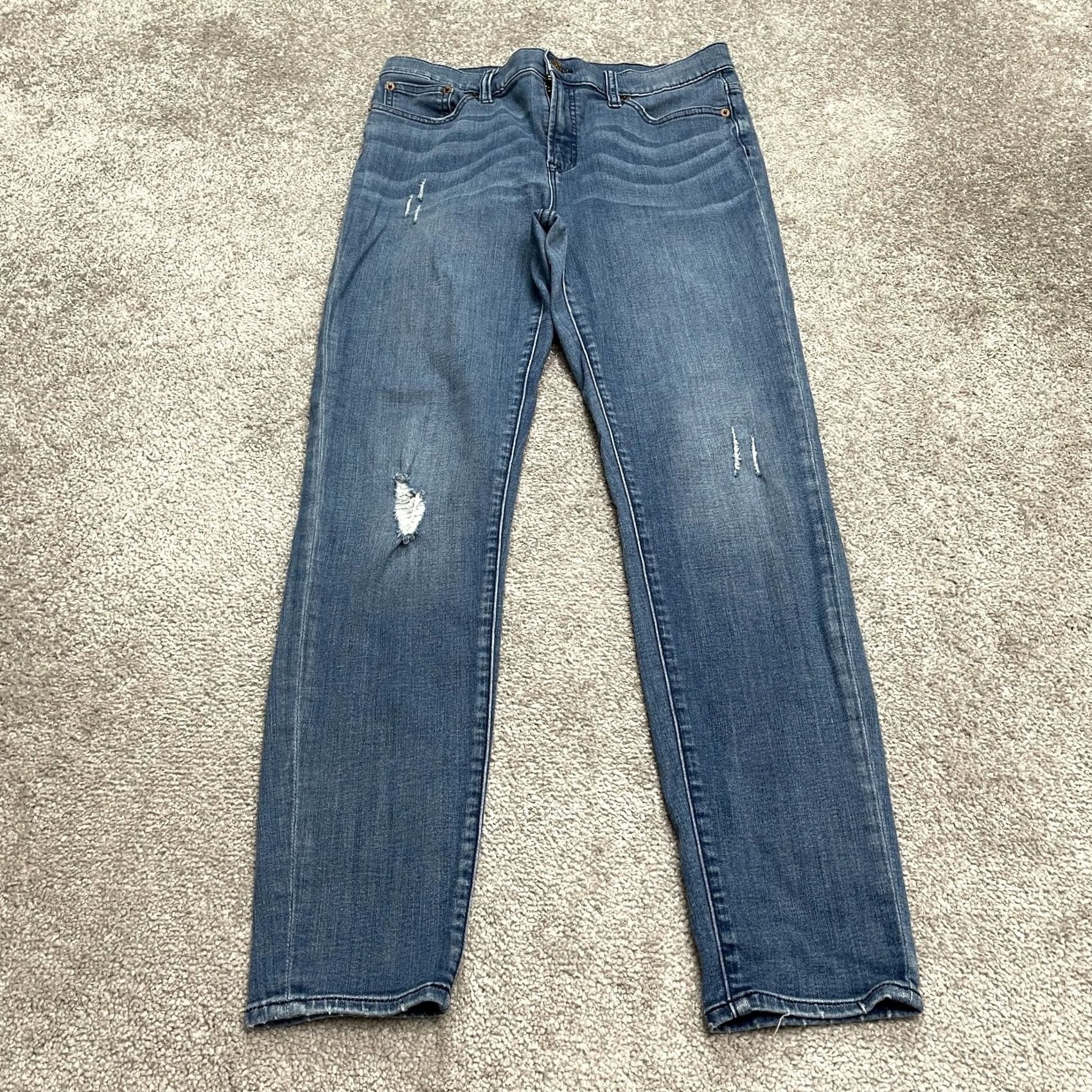 J.Crew J.Crew Stretch High Rise Skinny Denim Jeans Women 30x28 9" Bella Wash Distressed - City Style Size 30" / US 8 / IT 44 - 2 Thumbnail